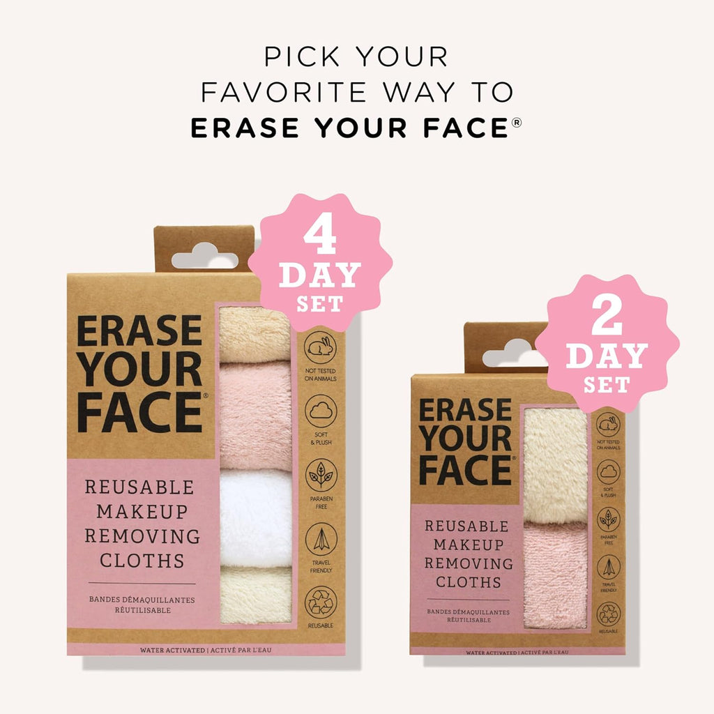 ERAS YOU FAC Makeu Remove Cloth Reusabl Microfibe Fac Towel t Cleans Remov Makeu Wate Activated Dual-Side Desig fo Eas Use Grea Bachelorett Bridesmai Gif ( Count)