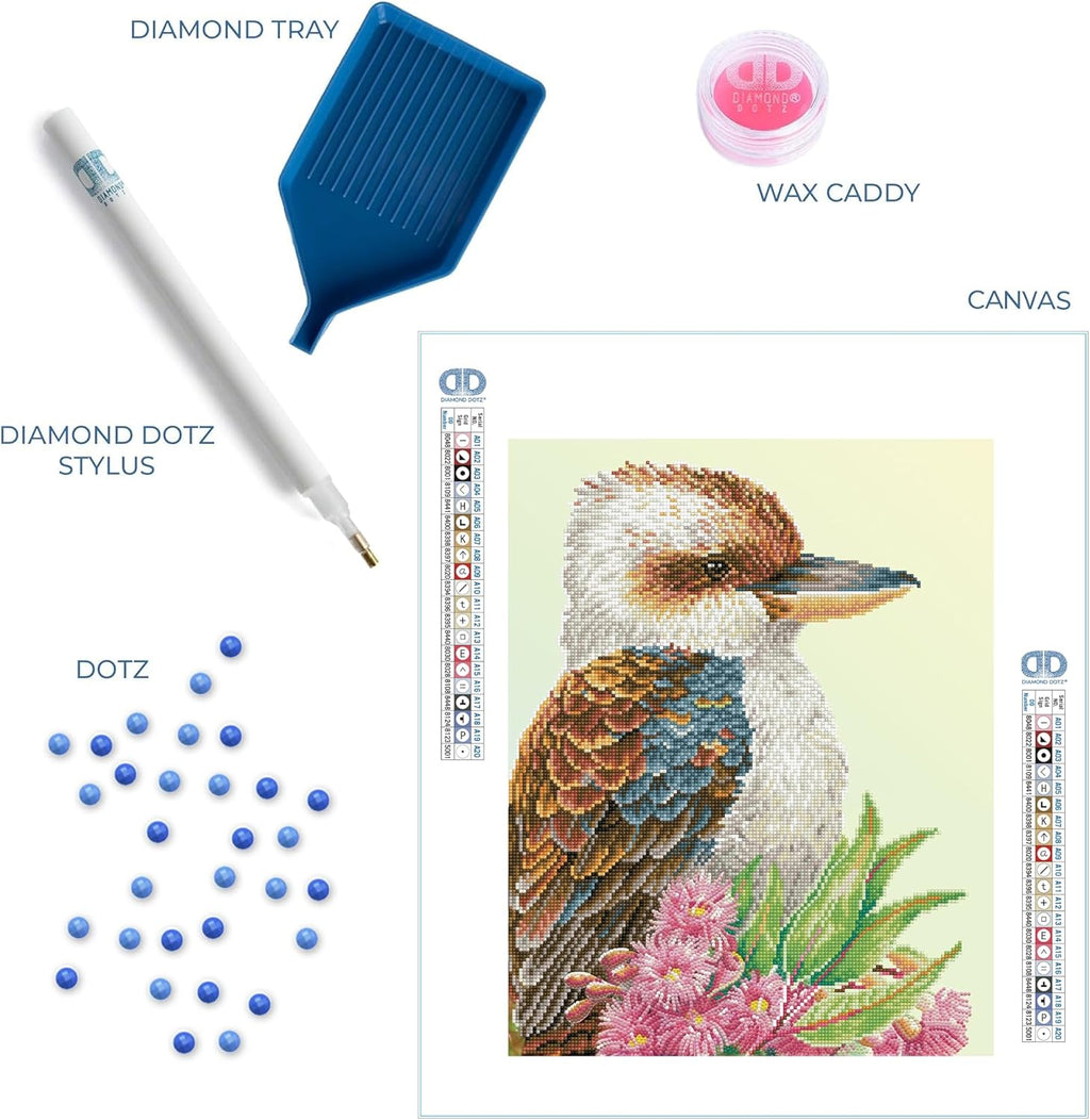DIAMON DOT Kookaburr Gu Blosso Bir Diamon Paintin Kit fo Adult Diamon Ar Kit Relaxin Creativ Craf Ki wit Dot Gem 16.1inchx20.1inch