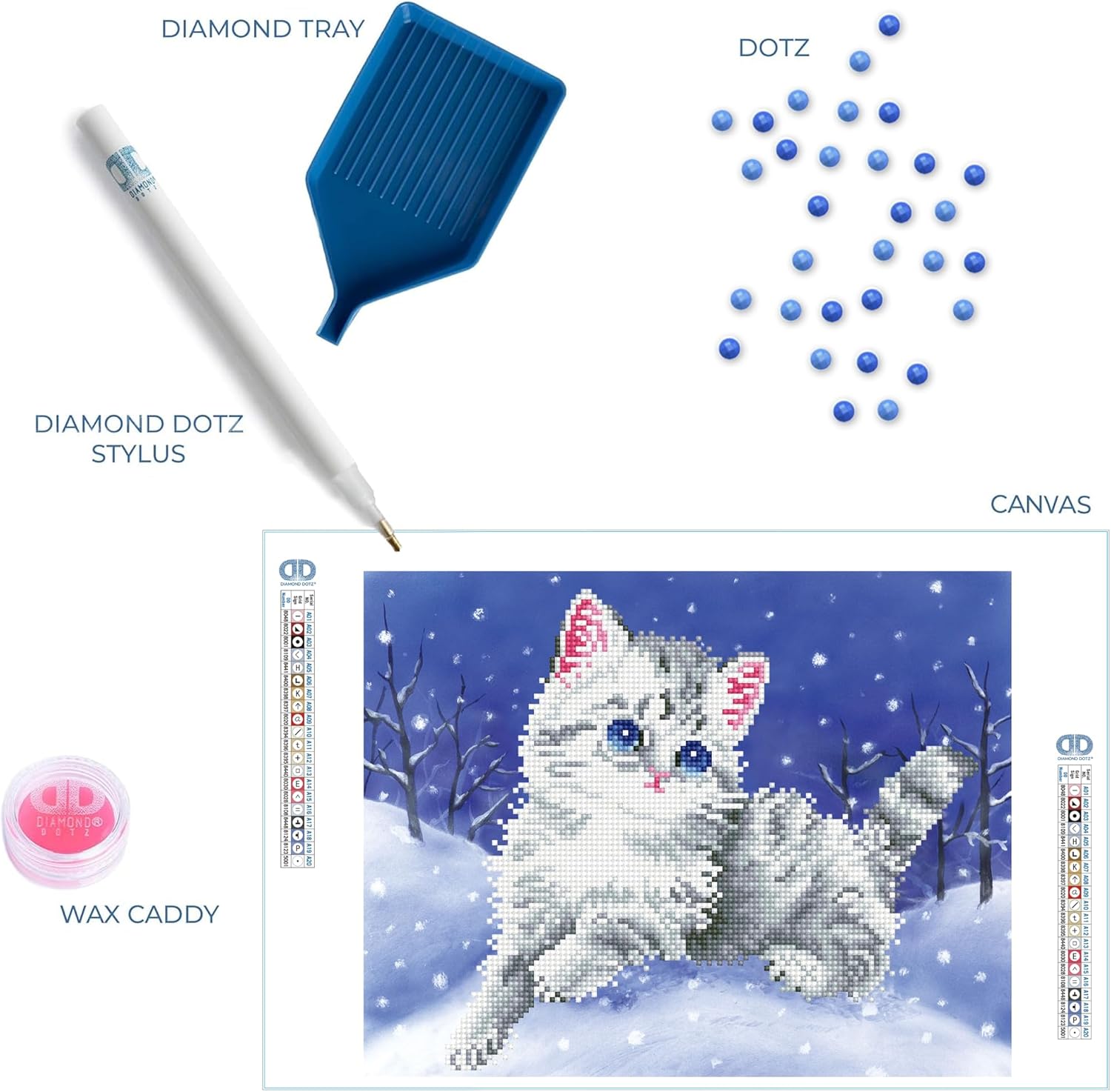 DIAMON DOT Kitte i Th Sno wit Fram Ca Diamon Paintin Kit fo Adult Diamon Ar Kit Relaxin Creativ Craf Ki wit Dot Gem 14inchx11inch