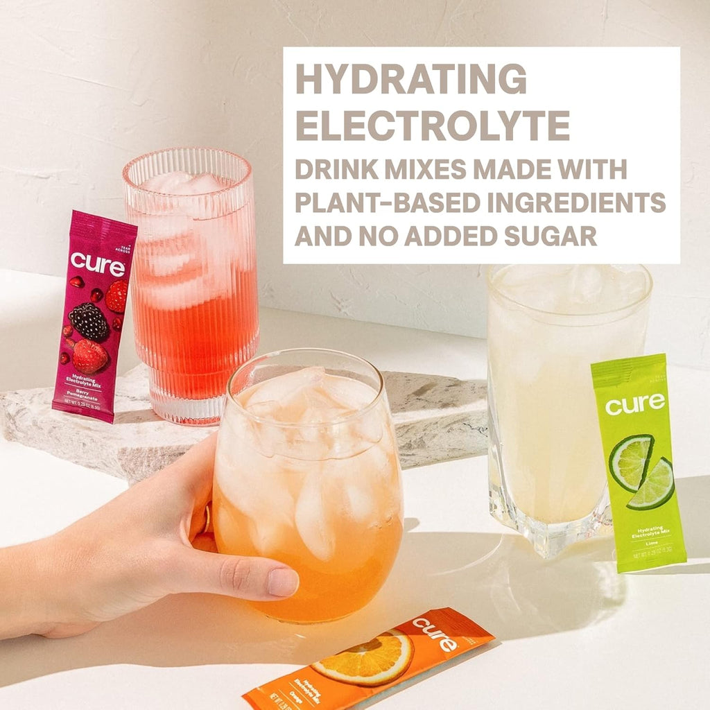 Cure Hydration | Plant-Based Electrolyte Drink Mix | No Added Sugar | FSA-HSA | Dehydration Relief Powder Made with Coconut Water | Non-GMO | Vegan | 28 Packets - Variety Pack