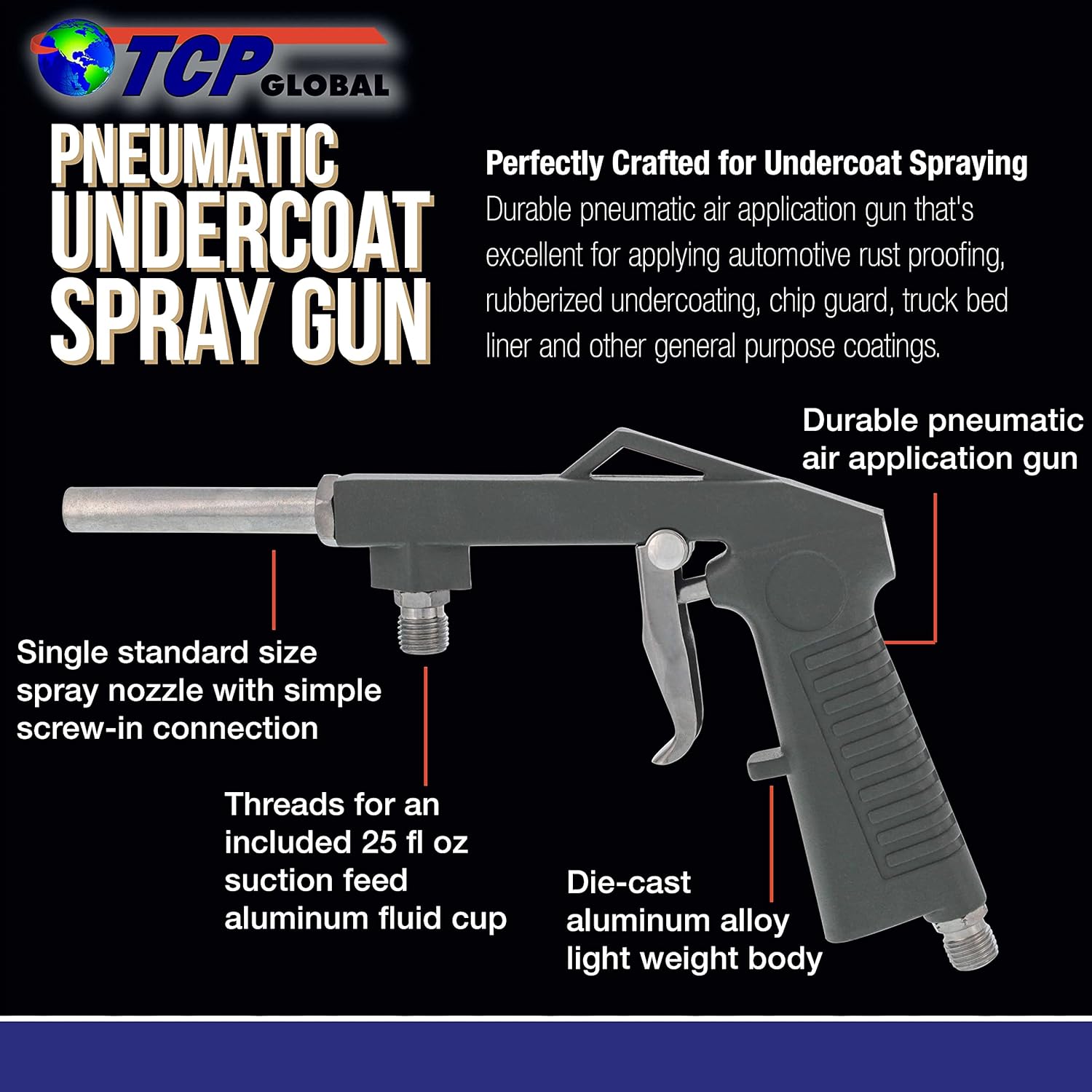 TC Globa Ai Undercoatin Spra Gu wit Suctio Fee Cu Pneumati Automotiv Spraye fo Applyin Sprayabl Be Line Coating Rubberize Truc Undercoating Rus Proofing Chi Guar Paint