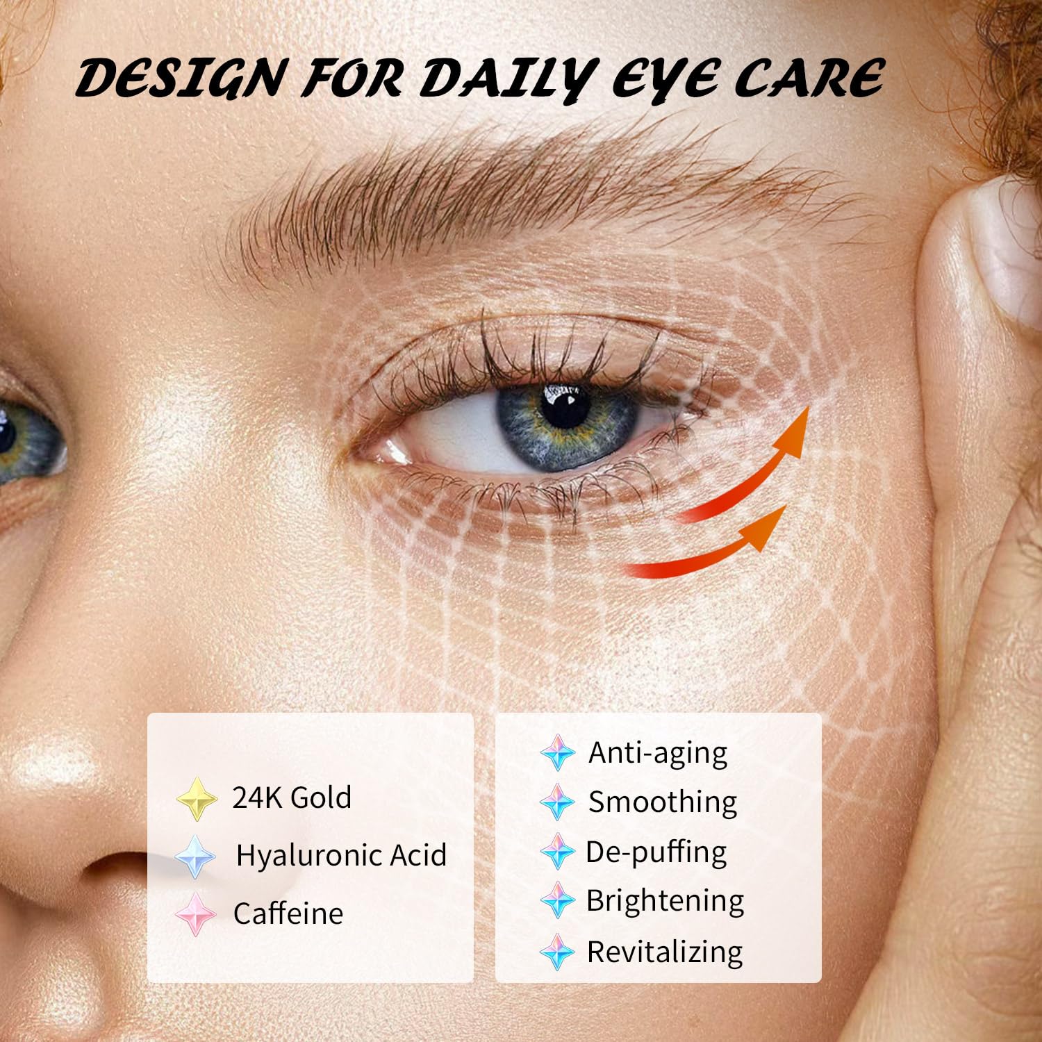 Under Eye Patches (15 Pairs), Stocking Stuffers for Women, 3 Colors Eye Masks Gift Set for Dark Circles Puffy Eyes, Undereye Bags and Wrinkles, Vegan Skin Care Gifts for Teen Girls