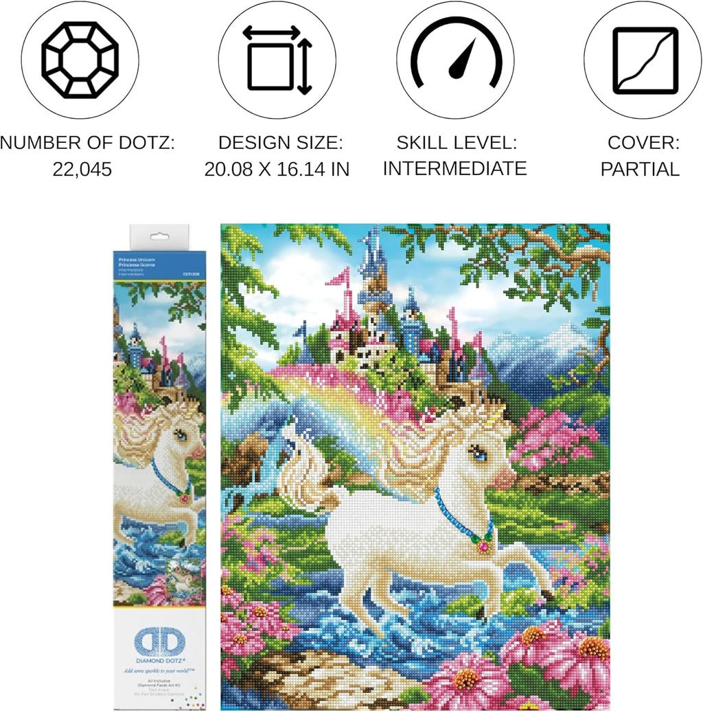 DIAMON DOT Princes Unicor Magica Diamon Paintin Kit fo Adult Diamon Ar Kit Relaxin Creativ Craf Ki wit Dot Gem 20.1inchx16.1inch