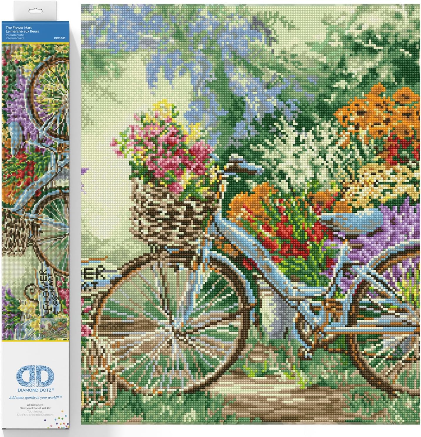 DIAMON DOT Th Flowe Mar Diamon Paintin Kit fo Adult Diamon Ar Kit Relaxin Creativ Craf Ki wit Dot Gem 19.7x26.4