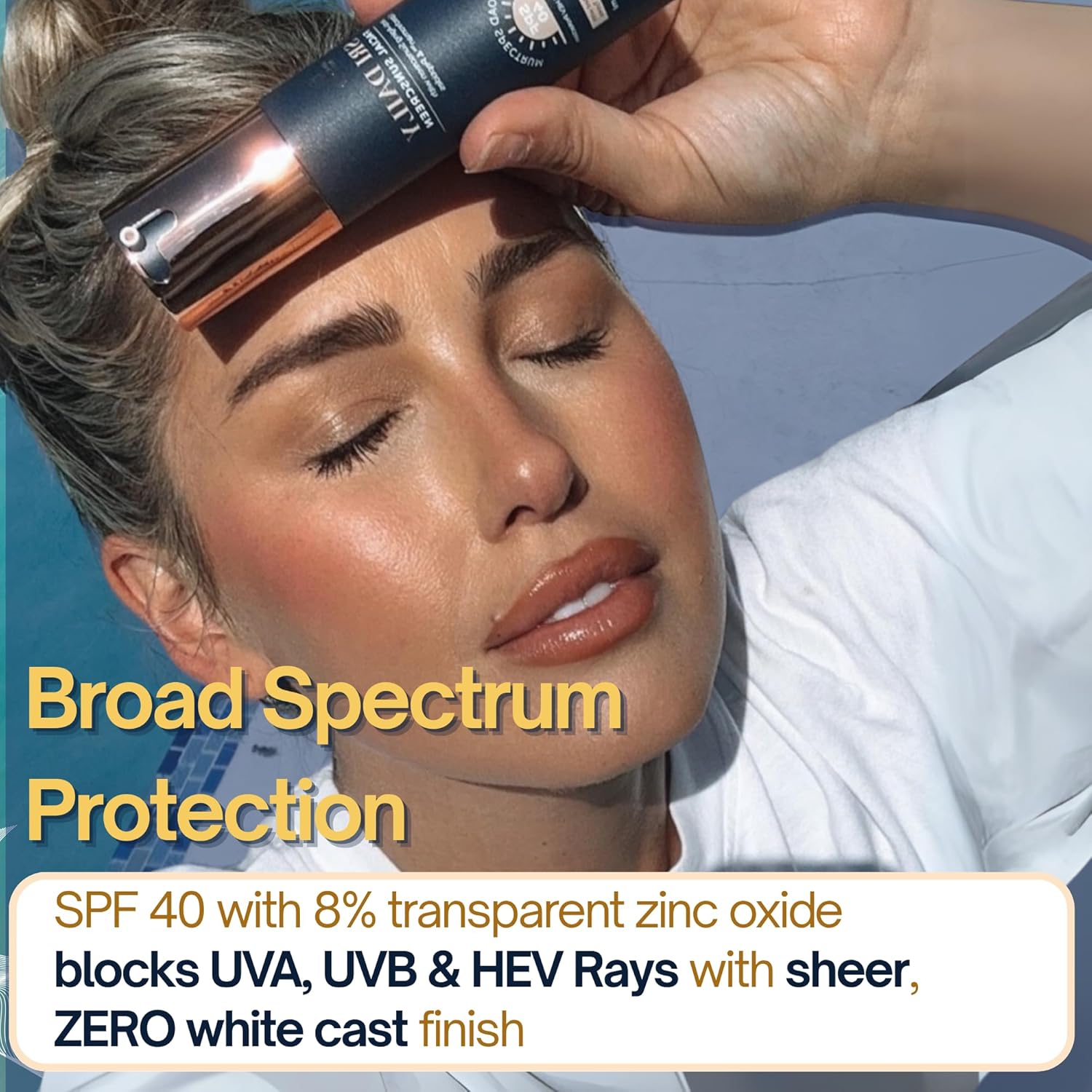 SRILab Dail Facia Sunscree SP 4 Anti-Agin wit Lipochroma Peptide Transparen Zin Oxid Universa tin Weightles 1. OZ