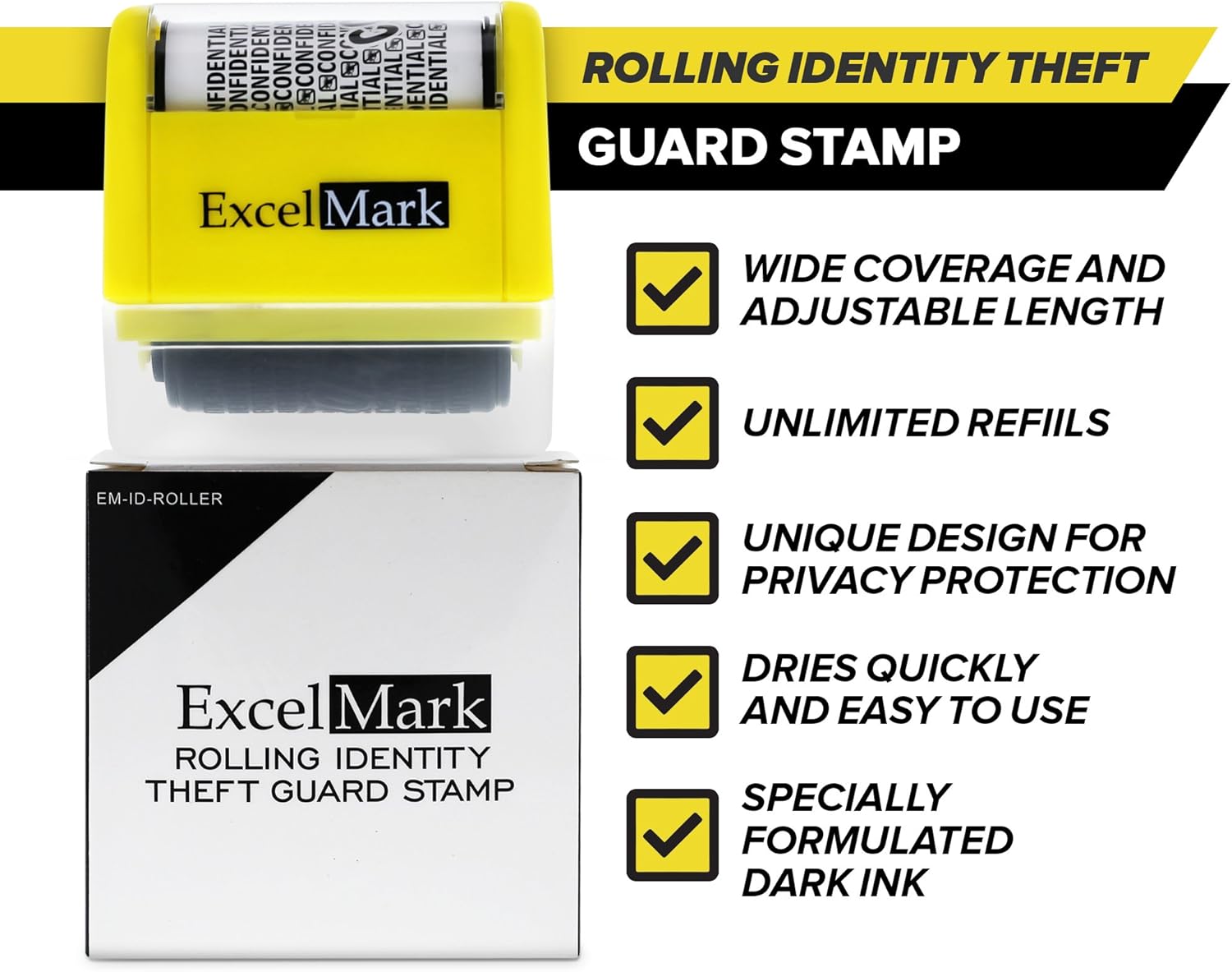 ExcelMark Rolling Identity Theft Stamp (Large)