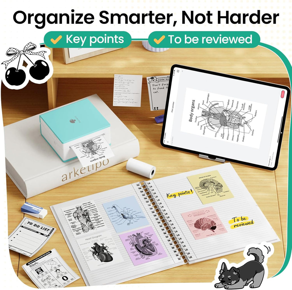 Phomemo Mini Printer Sticker Maker Machine M02- Mini Sticker Printer, Print Pods Suitable for Creative DIY, Diaries, Study Notes, Labels, Gifts, Portable Thermal Printer for School/Home/Office