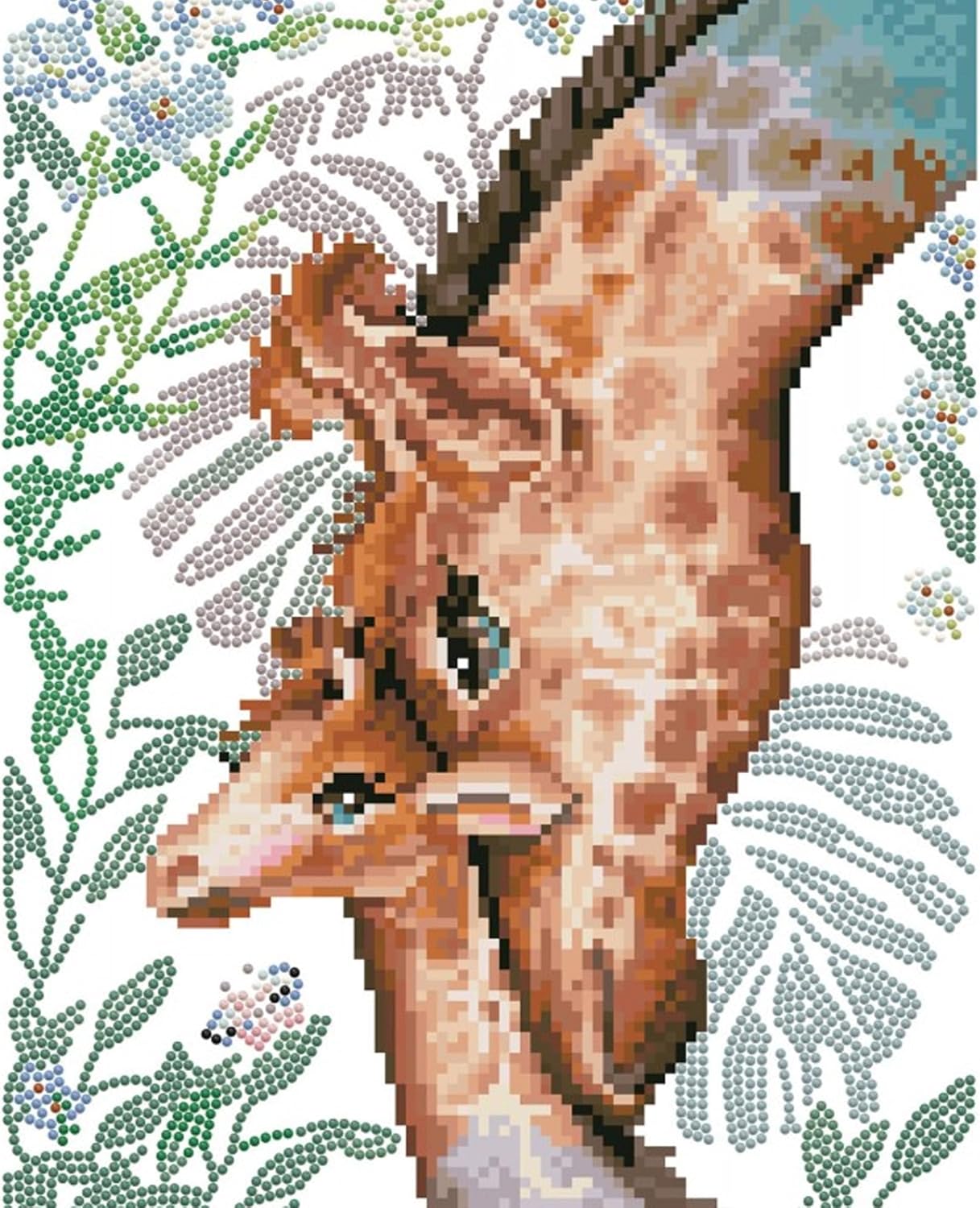 DIAMON DOT Guidin Lov Giraff Diamon Paintin Kit fo Adult Diamon Ar Kit Relaxin Creativ Craf Ki wit Dot Gem Giraff 10.6inchx13.8inch