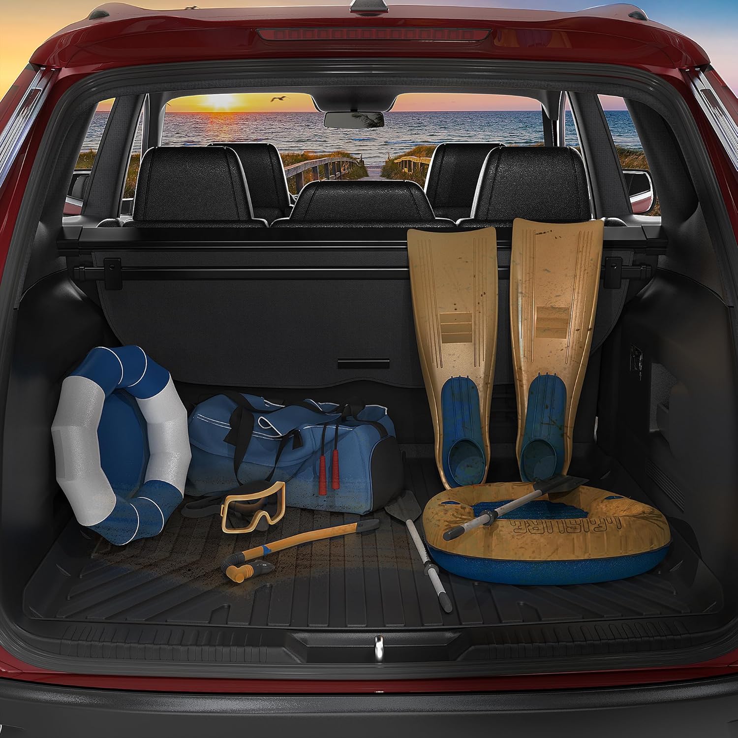 OEDR Carg Line Fi fo 2010-202 Toyot 4Runne Standar Carg Mat (N 3r Sea o N Slidin Carg Deck) Al Weathe Protectio Custo Fi 4Runne Carg Trun Liners