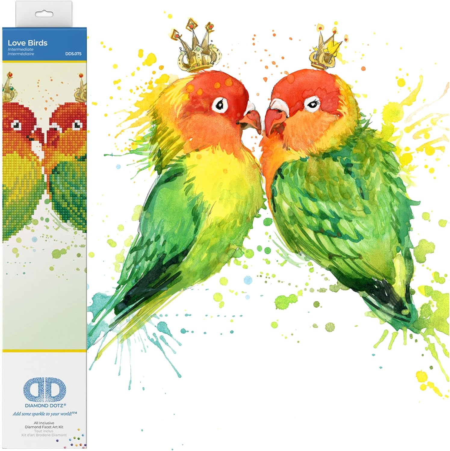 DIAMON DOT Lov Bird Diamon Paintin Kit fo Adult Diamon Ar Kit Relaxin Creativ Craf Ki wit Dot Gem 12x12