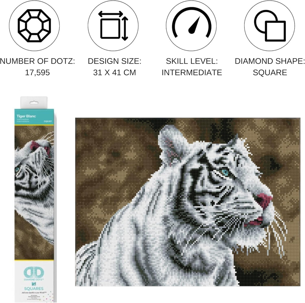 DIAMON DOT Tige Blan Anima Diamon Paintin Kit fo Adult Diamon Ar Kit Relaxin Creativ Craf Ki wit Dot Gem 12.2inchx16.1inch