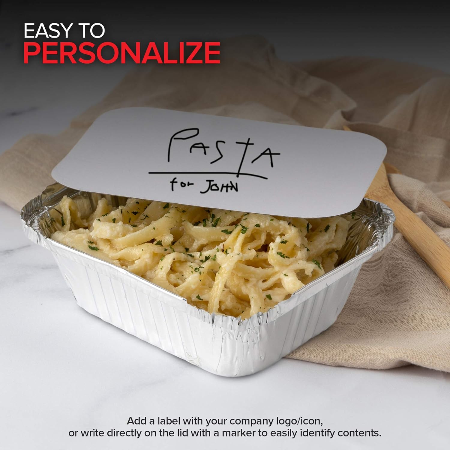 Stock Your Home 1 Lb Aluminum Pans with Lids (100 Pack) - Food Containers with Cardboard Lids - Disposable Recyclable Takeout Trays with Lids - to Go Containers for Restaurants, Catering, Delis