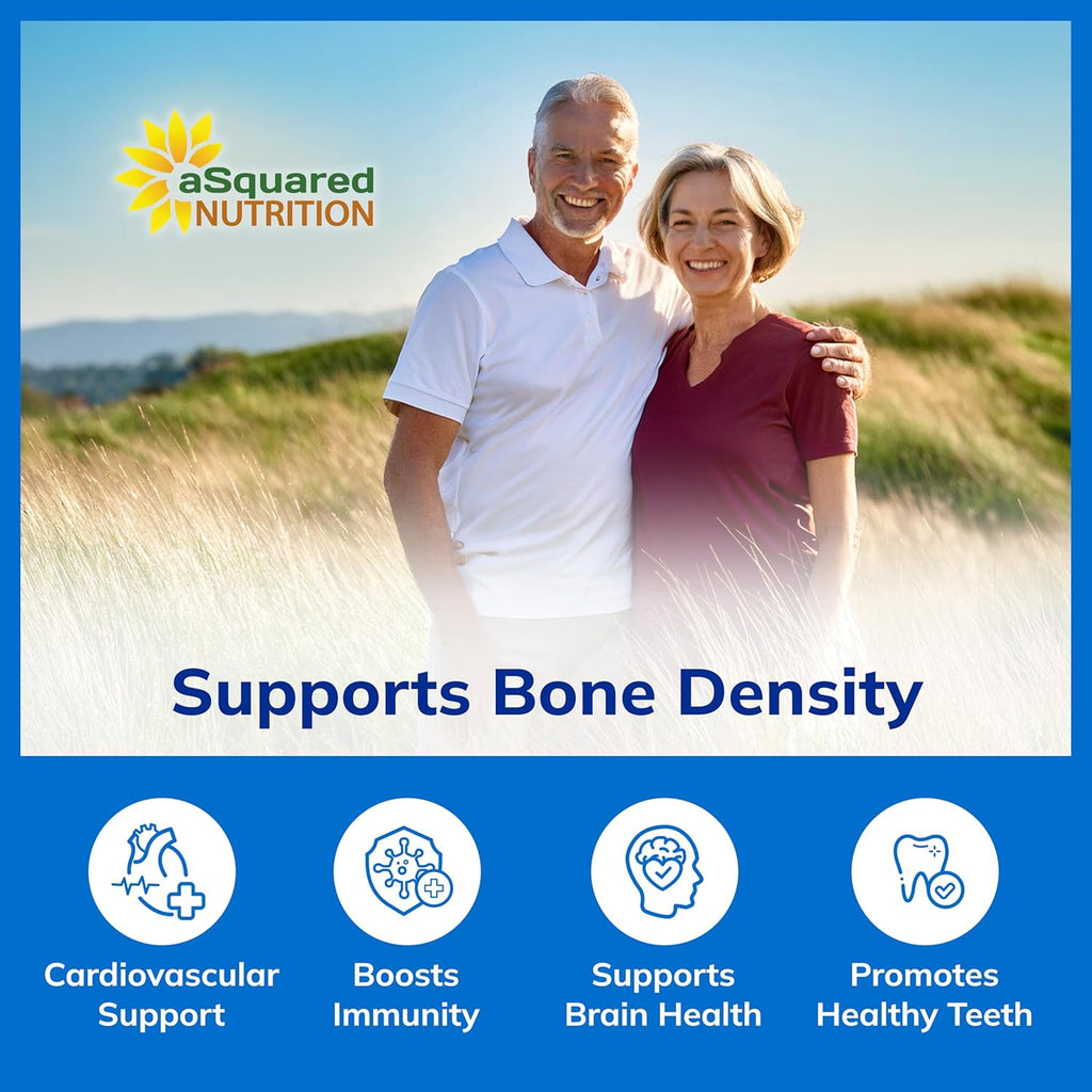 aSquare Nutritio Vitami D wit K Supplement-18 Chewabl Tablets Ma Strengt D- Cholecalcifero K- MK t Suppor Health Bones Teeth Hear -Antioxidan D K MK- Energ Formul Adults