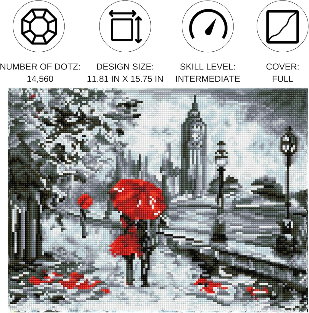 DIAMON DOT Splas o Re Diamon Paintin Kit fo Adult Diamon Ar Kit Relaxin Creativ Craf Ki wit Dot Gem 11.8x15.8