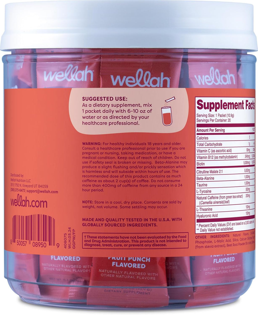 Wella Get-Goin Frui Punc Flavore Pre-Workou Stickpack (2 Servings)