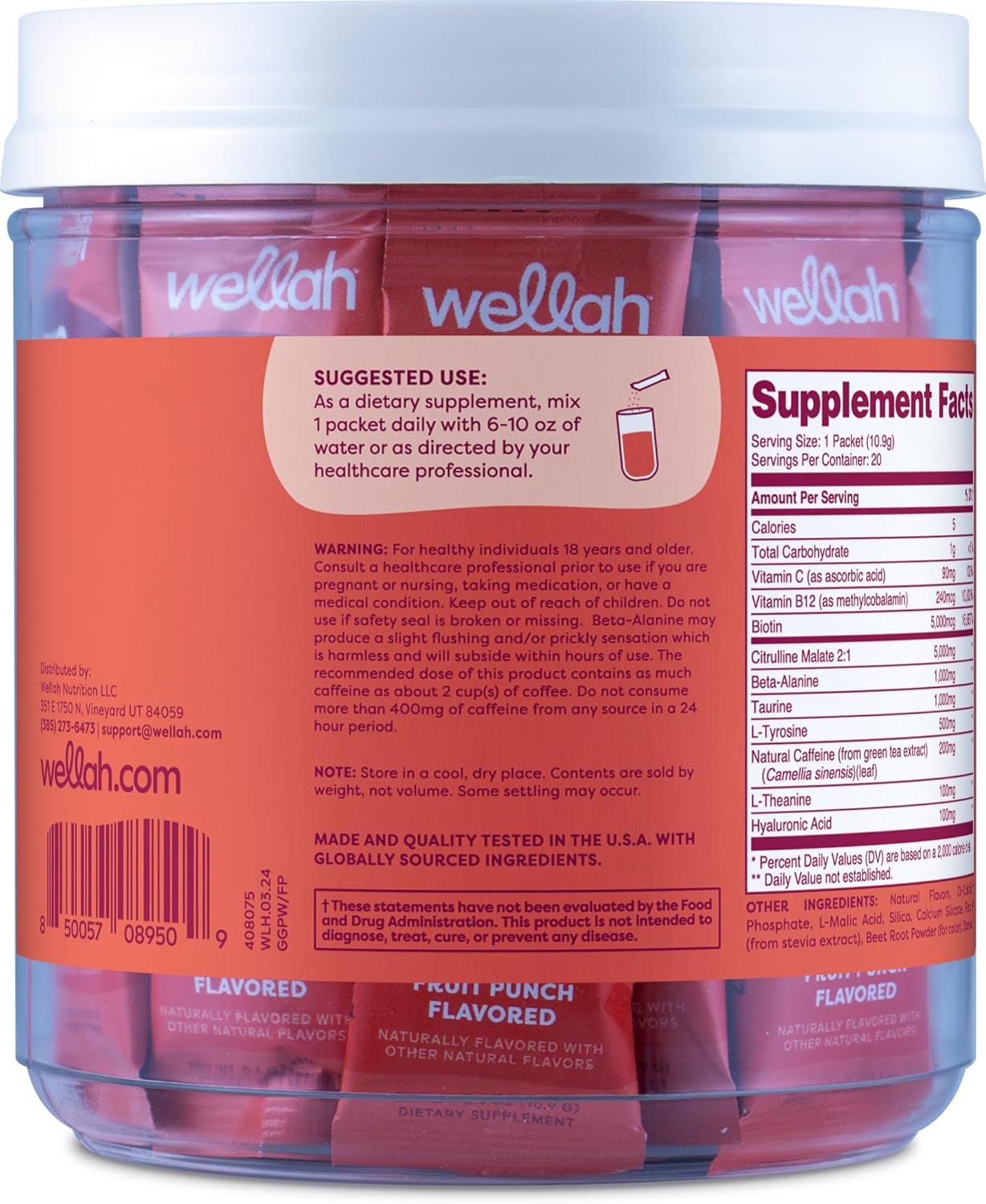 Wella Get-Goin Frui Punc Flavore Pre-Workou Stickpack (2 Servings)