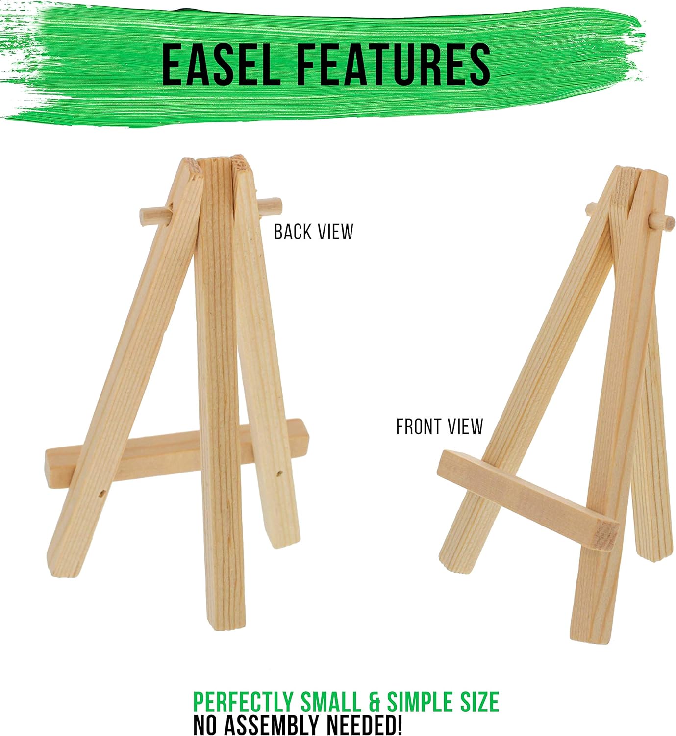U.S Ar Suppl 8inc Hig Smal Natura Woode Ease ( Pack) A-Fram Canva Stan Tripod Smal Paintin Easel Tableto Ease fo Painting Canvases Studen Crafts Even Sign Photos