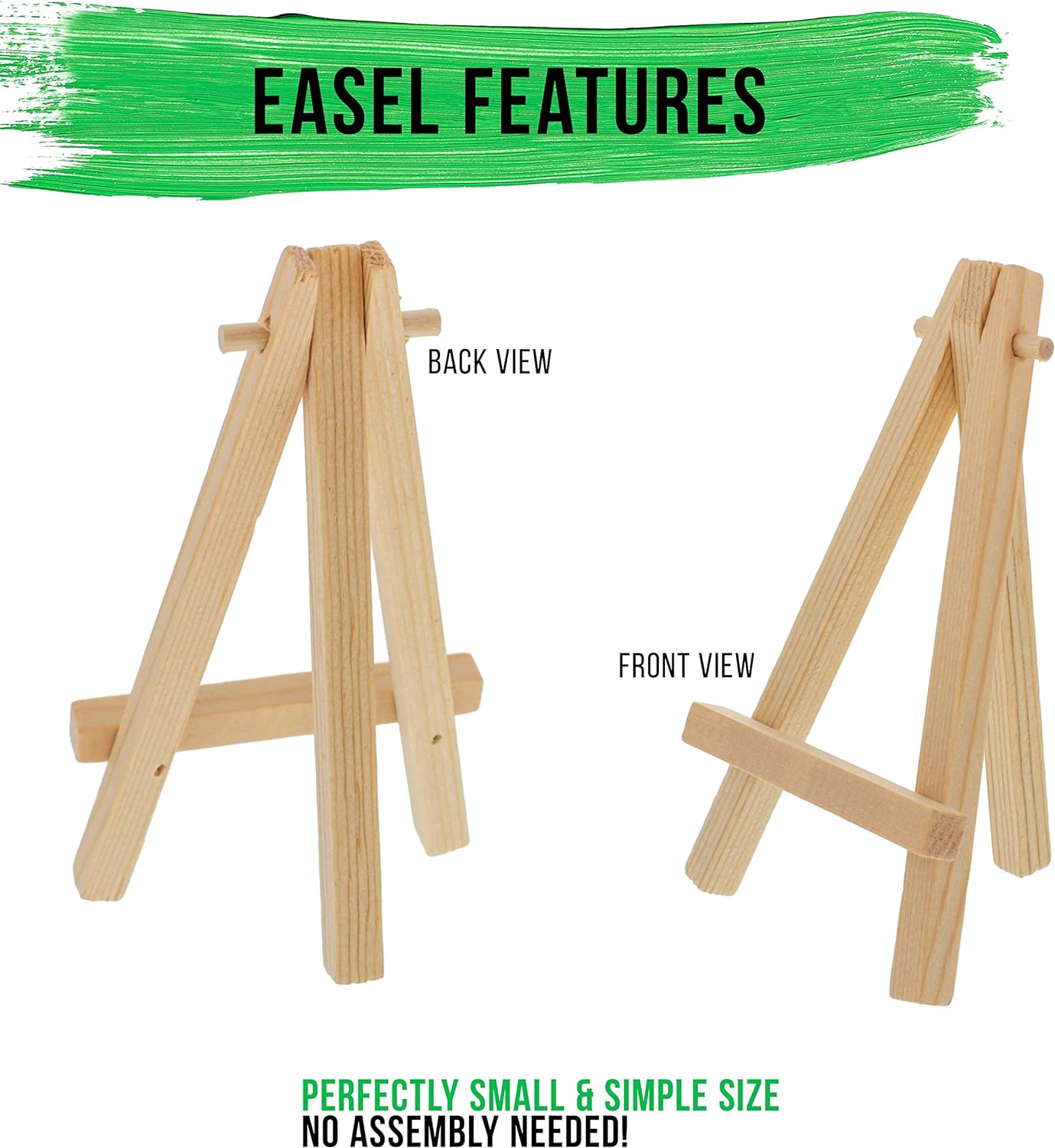 U.S Ar Suppl 5inc Min Ease (2 Pack Natura Woode A-Fram Tableto Displa Stand Min Ease Stan Smal Easel fo Display Smal Canvases Crafts Busines Cards Signs Photos Gifts