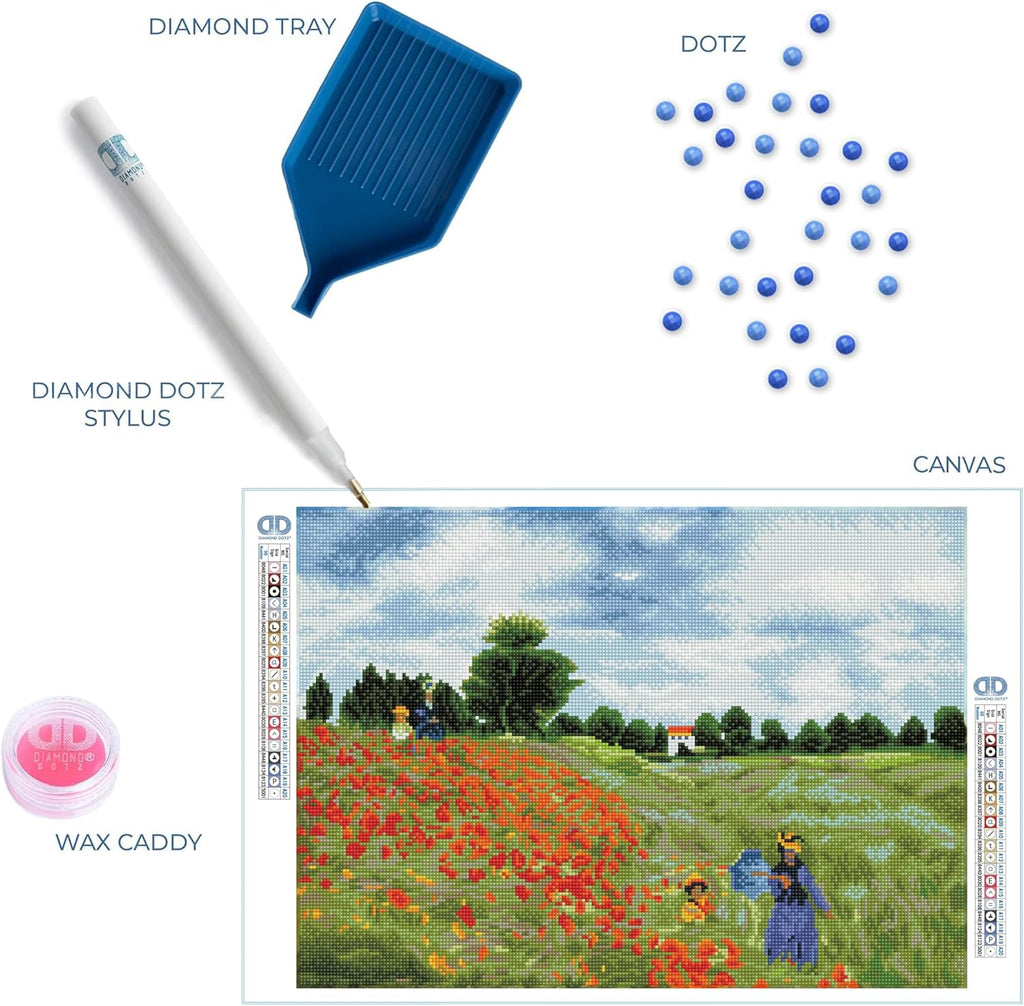 DIAMON DOT Popp Field (apr? Monet Diamon Paintin Kit fo Adult Diamon Ar Kit Relaxin Creativ Craf Ki wit Dot Gem 22x16