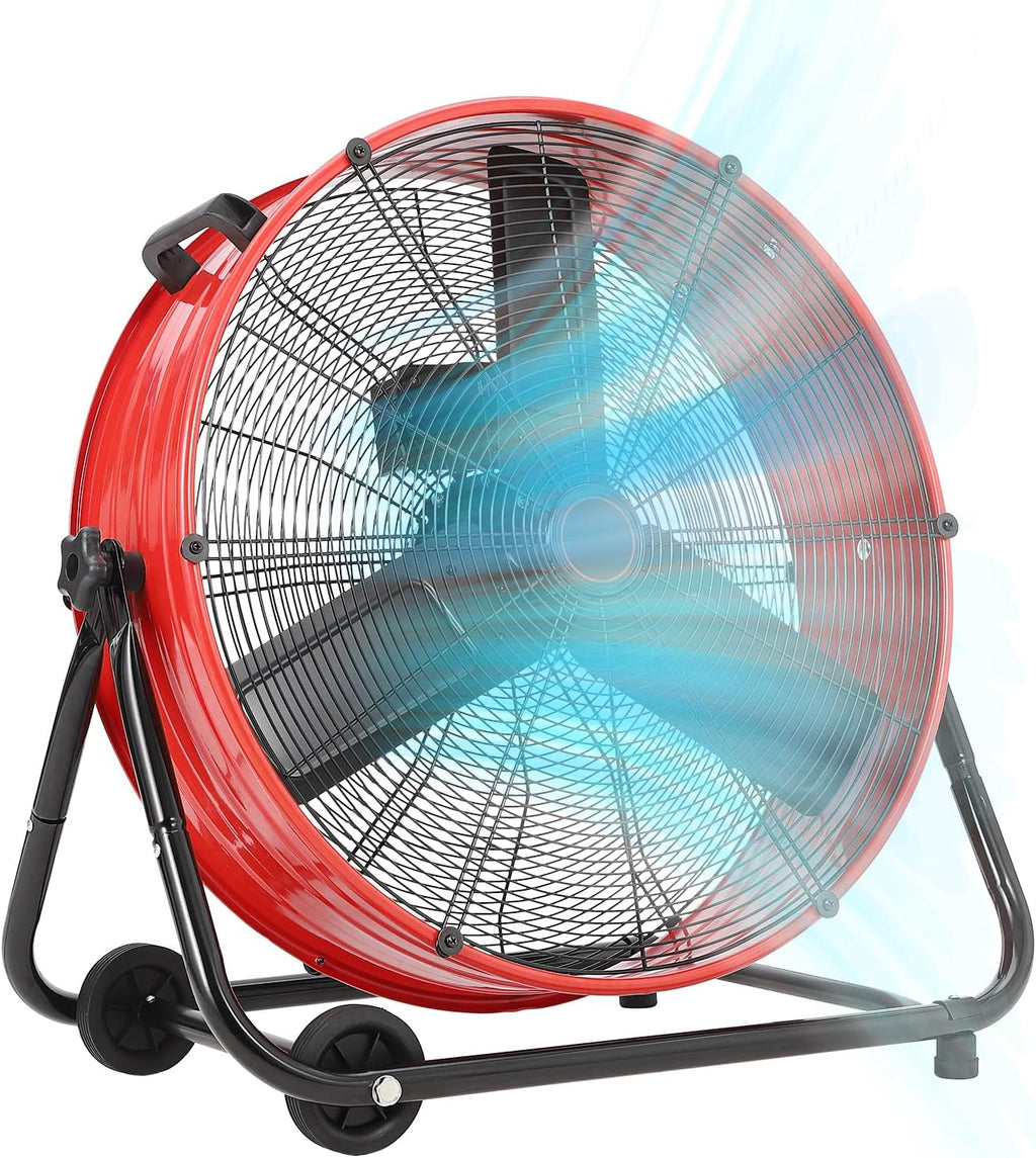 Industria Floo Fa 2 i wit Adjustabl 3-Spee 4800-880 CF Cooling 360 Rotation Portabl Handl Casters High-Powe Airflo fo Home/Workshop