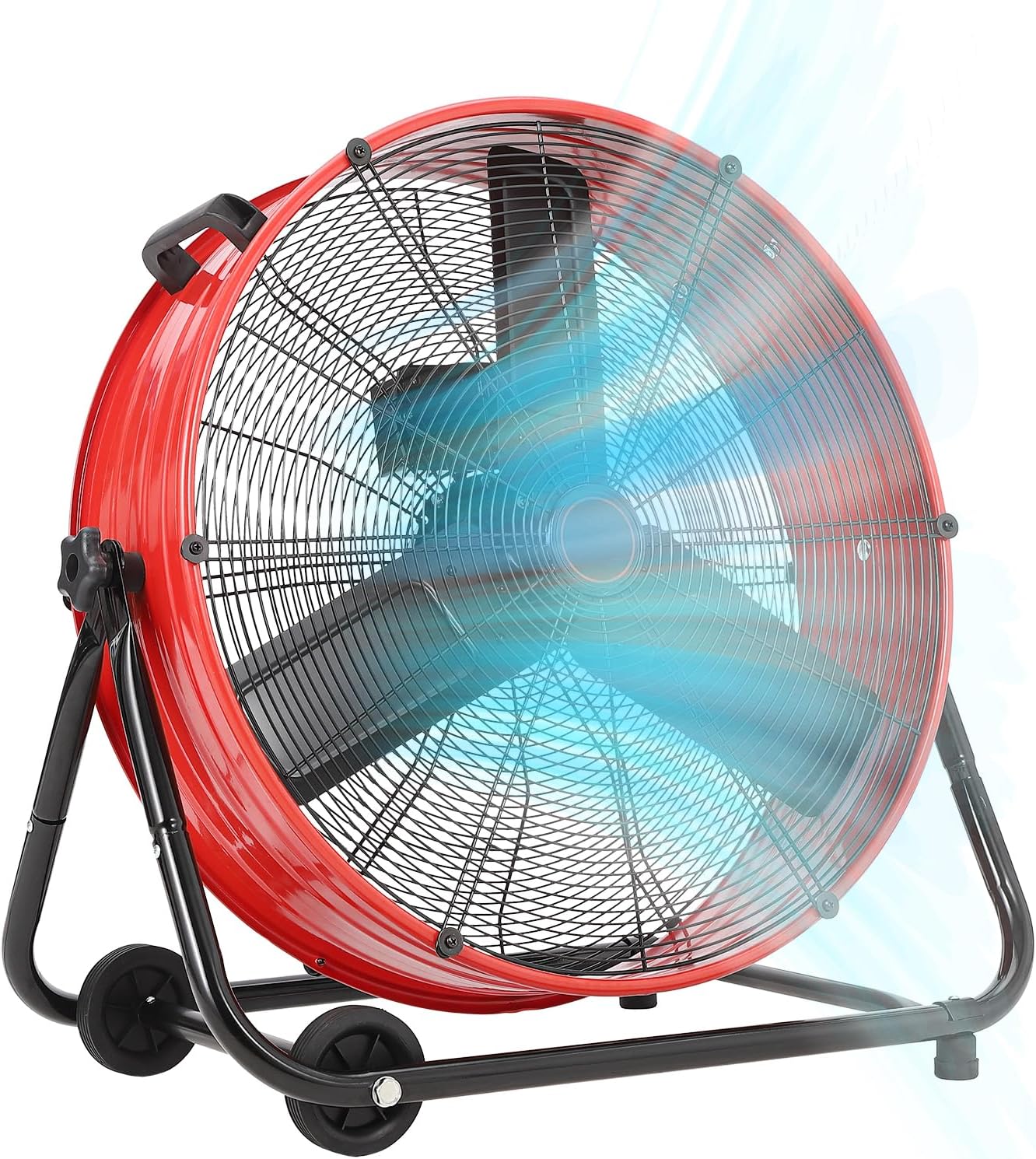 Industria Floo Fa 2 i wit Adjustabl 3-Spee 4800-880 CF Cooling 360 Rotation Portabl Handl Casters High-Powe Airflo fo Home/Workshop