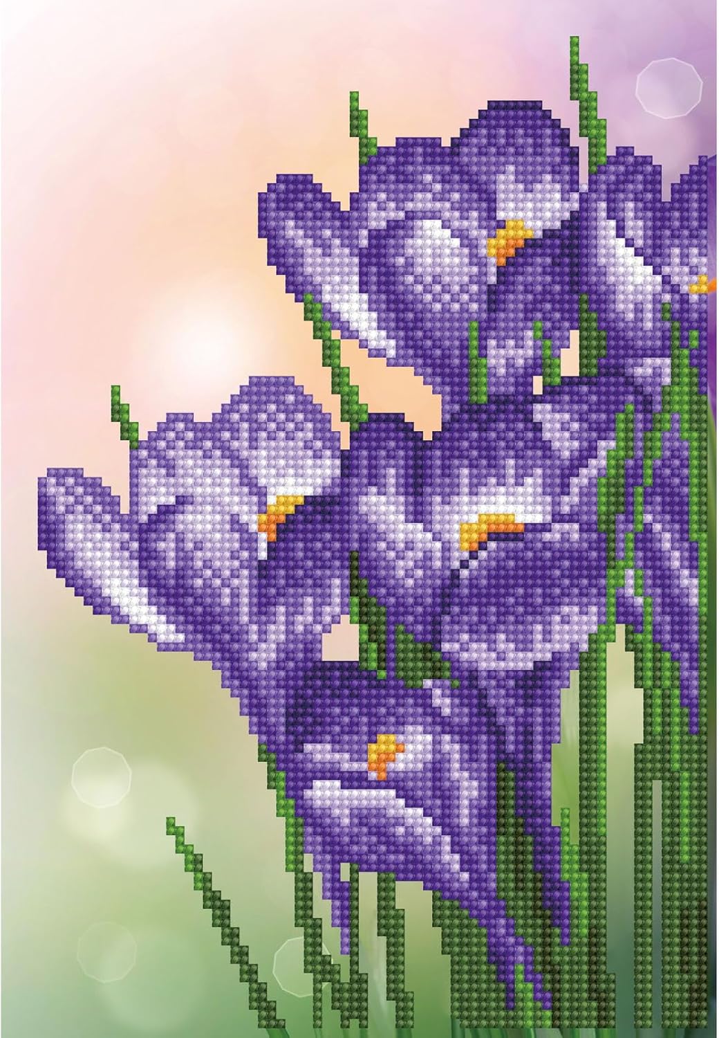 DIAMON DOT Sprin Crocu Diamon Paintin Kit fo Adult Diamon Ar Kit Relaxin Creativ Craf Ki wit Dot Gem 13x9
