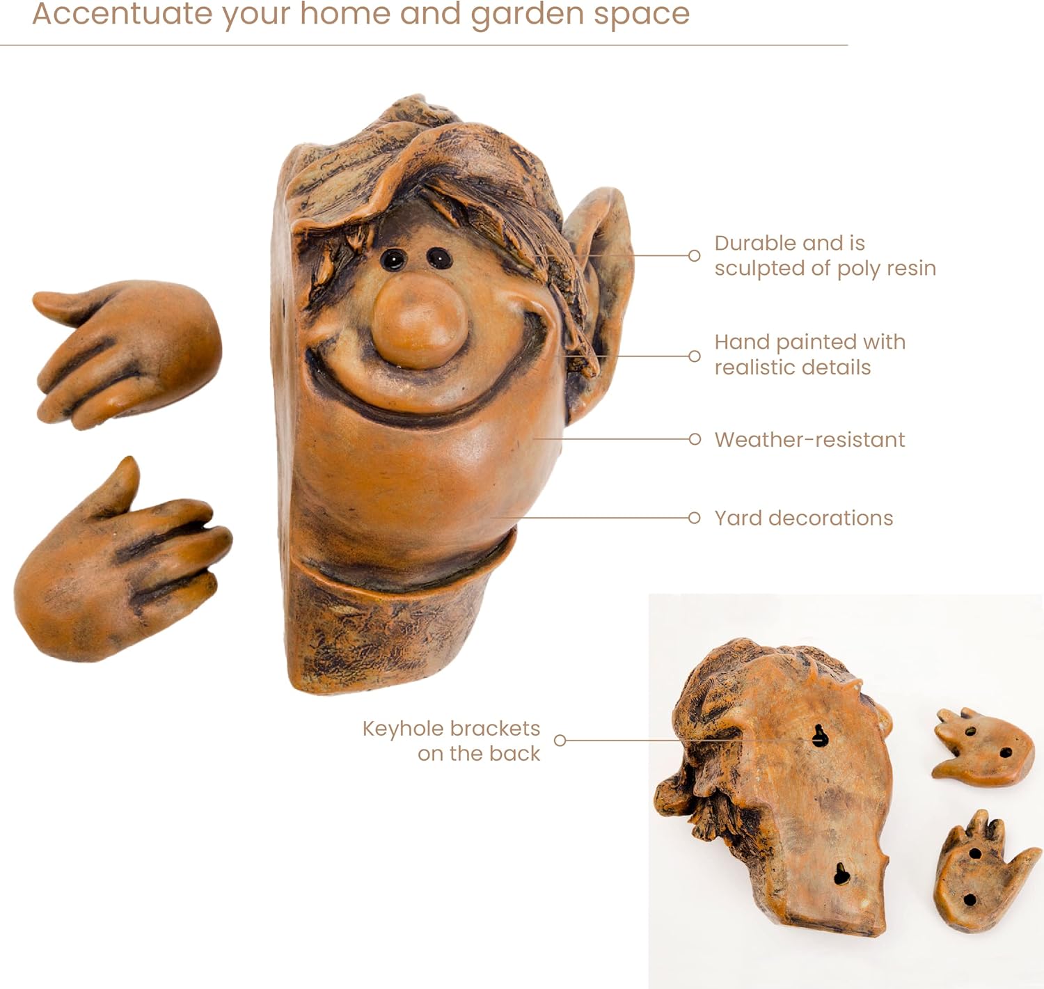 Bit an Piece El Tre Hugge Yar Decoration Whimsica Tre Sculptur Garde Decoratio Garde Peeke Yar Art