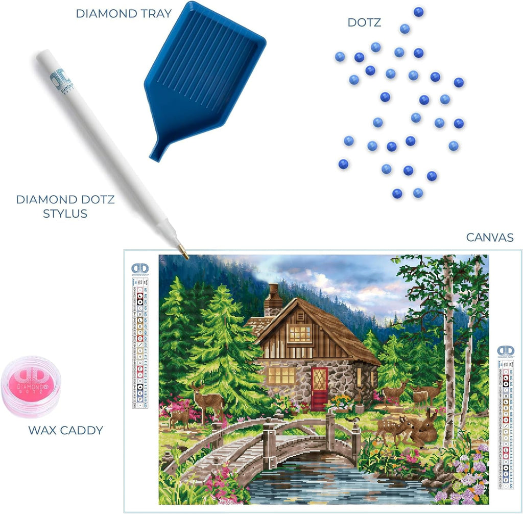 DIAMON DOT Ol Ston Cottag Landscap Diamon Paintin Kit fo Adult Diamon Ar Kit Relaxin Creativ Craf Ki wit Dot Gem 24.4inchx32.3inch