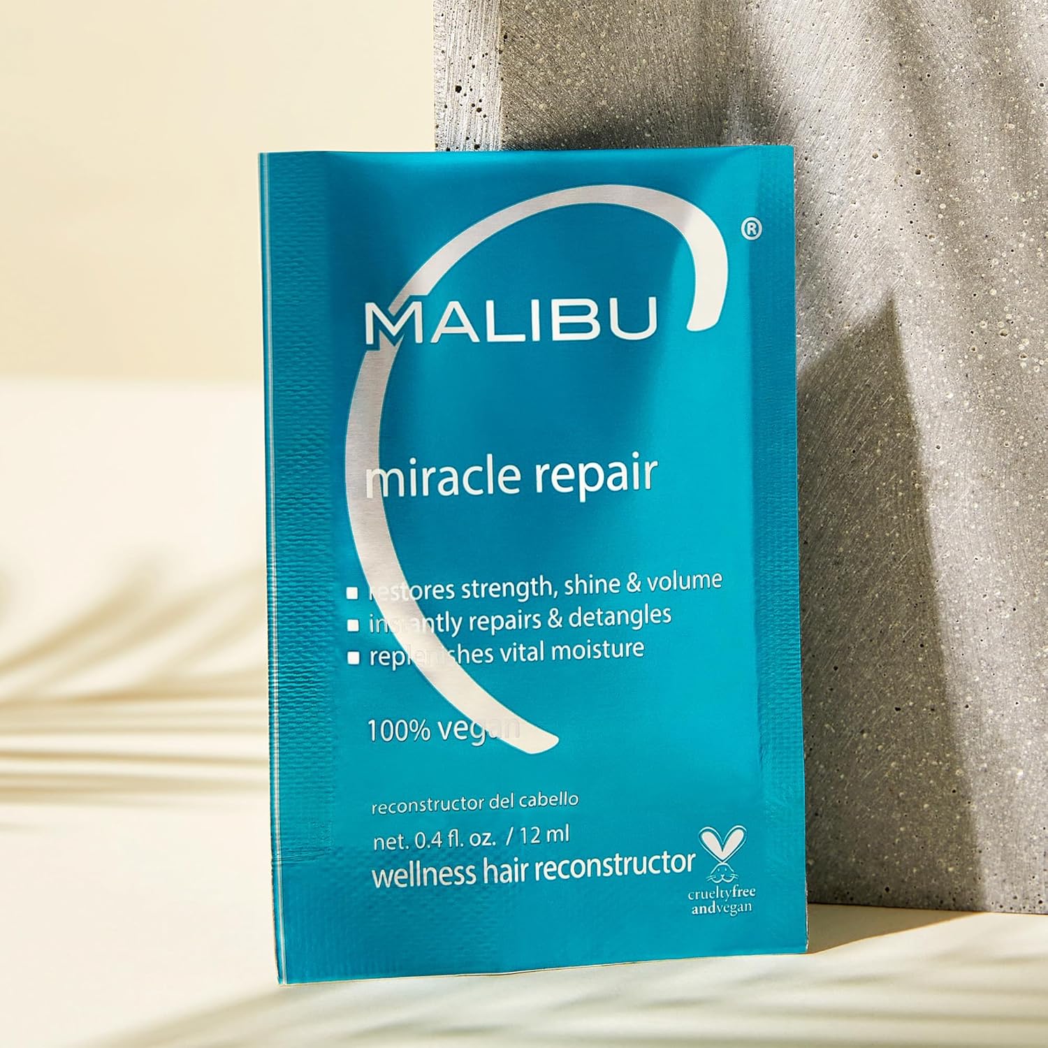 Malibu C Miracle Repair Reconstructor - Nourishing Hair Treatment for Weak, Damaged Strands - Flax Protein Vitamin B5 for Moisture