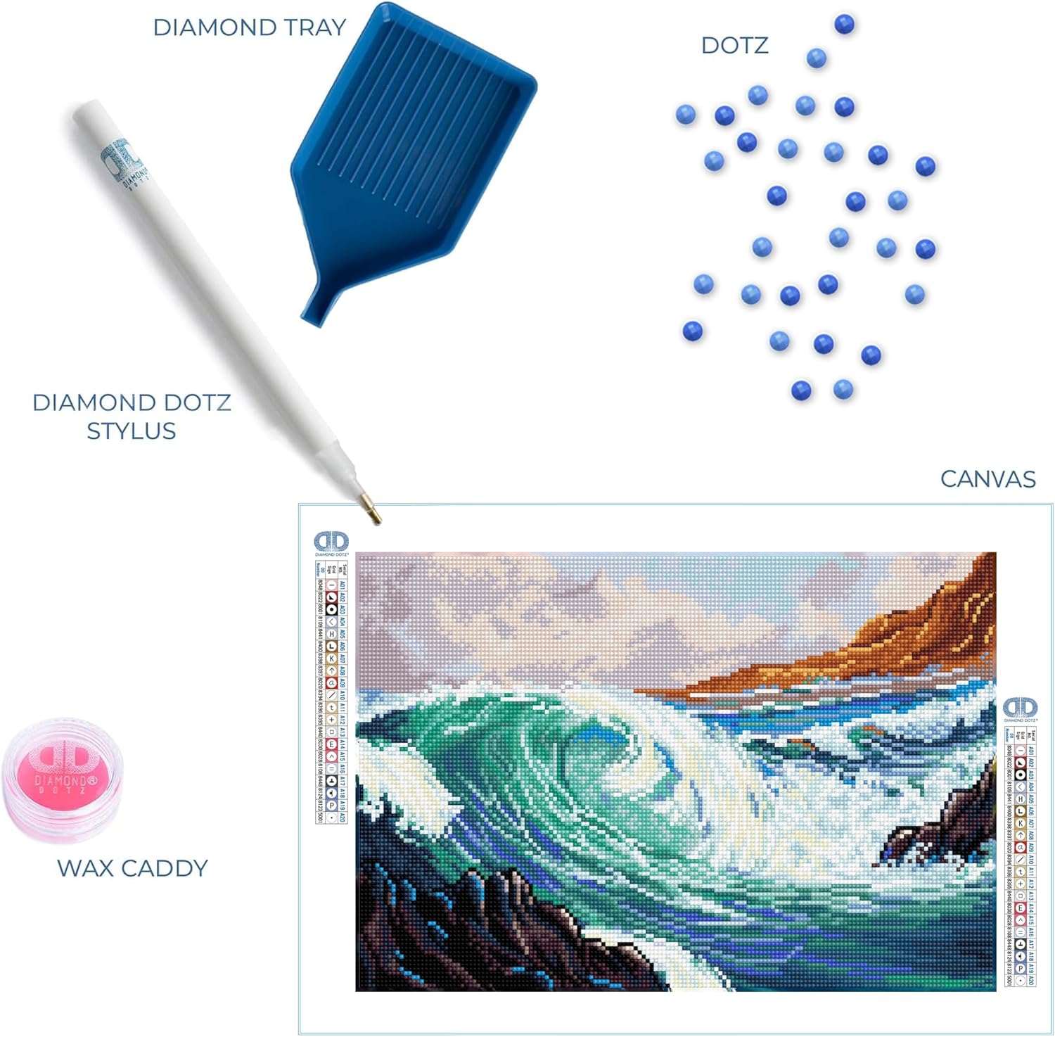 DIAMON DOT Seascap Diamon Paintin Kit fo Adult Diamon Ar Kit Relaxin Creativ Craf Ki wit Dot Gem 16.5x11