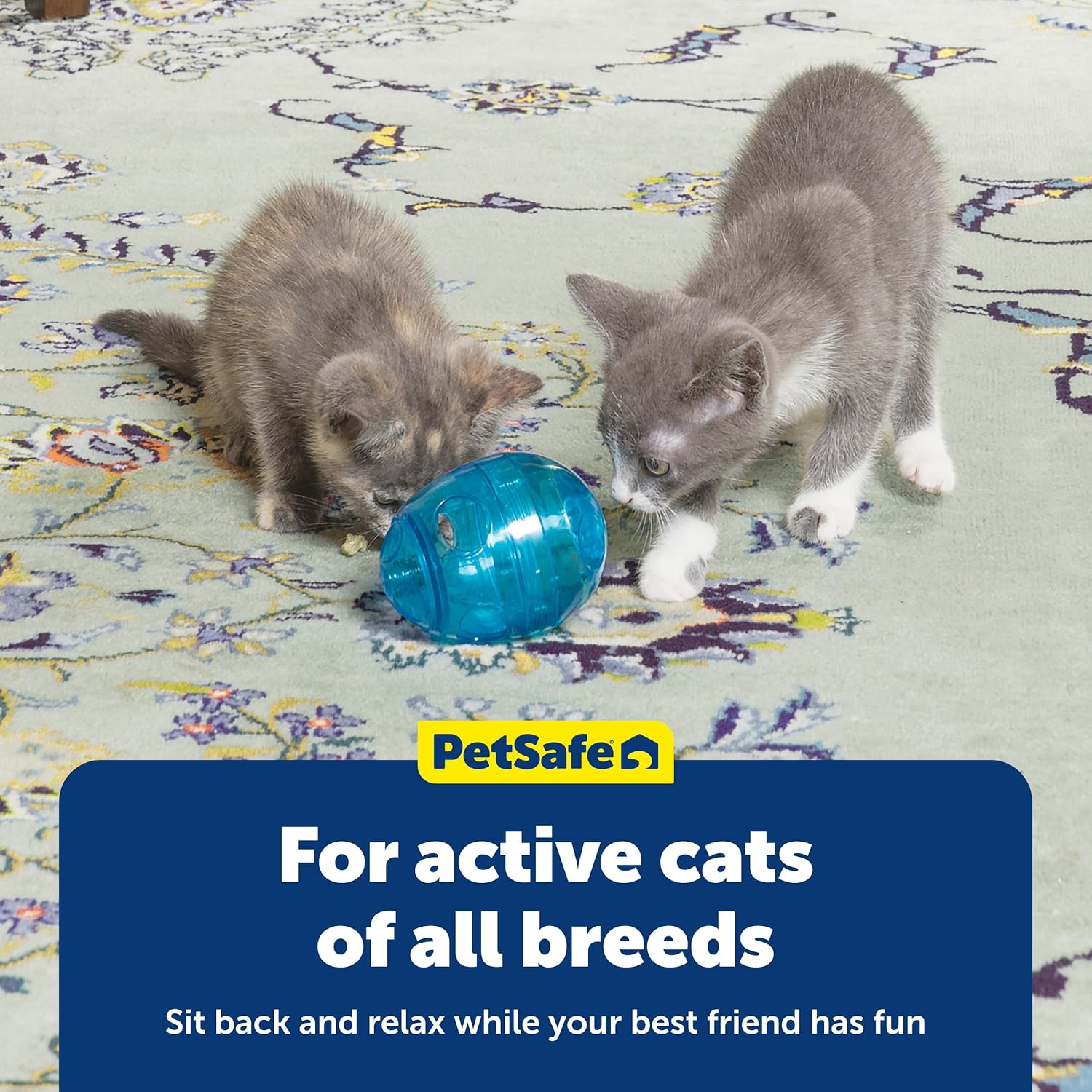 PetSaf FUNkitt Egg-Cersize Ca To Slow-Feede fo Cat t Slo Dow Reduc Aggressiv Eatin Durabl Multi-Functiona Enrichmen To fo Improve Digestio Exercise
