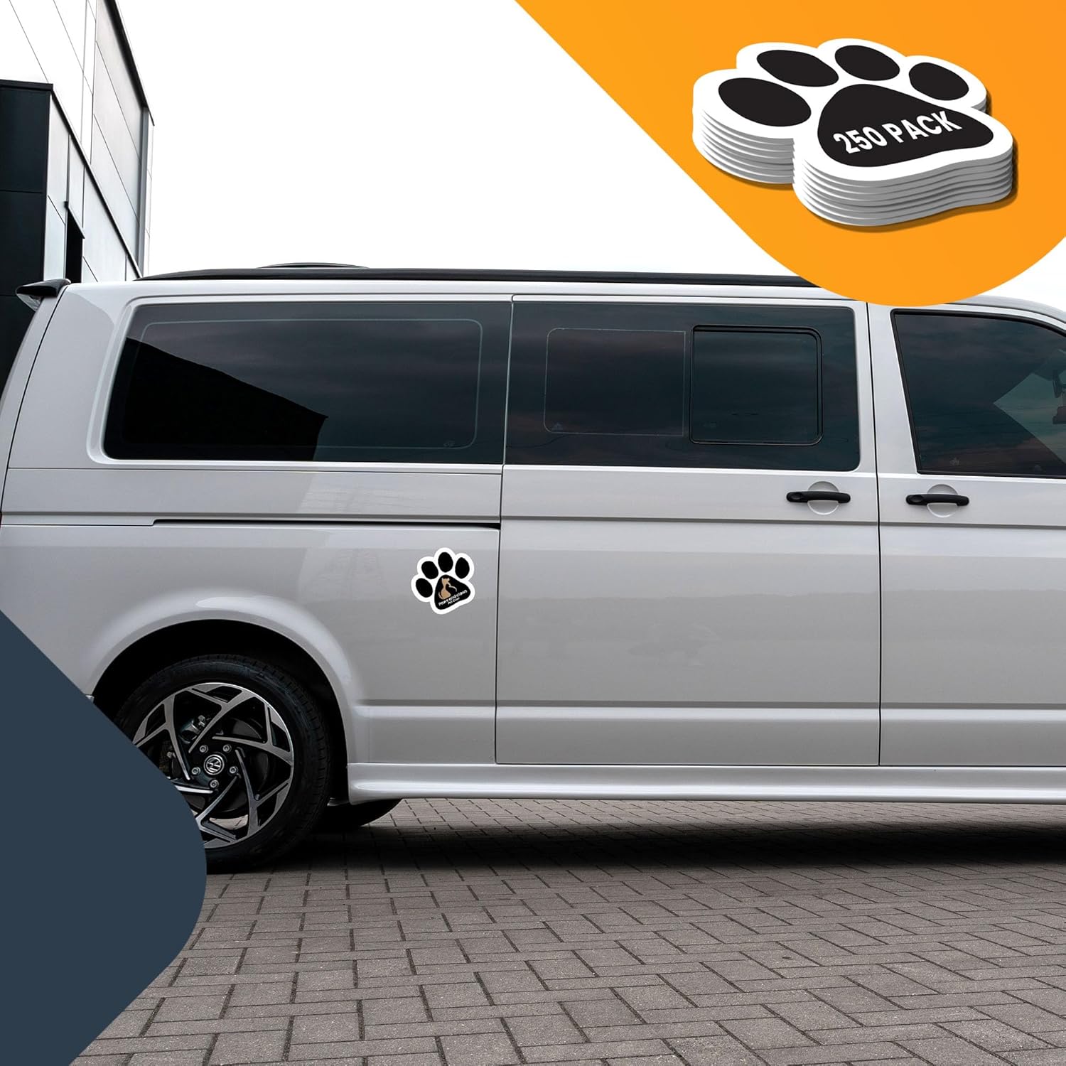 Magnet Me Up Custom 5 Inch Pawprint Magnet, 250 Pack, Customizable Magnet for Businesses, Personal Use, Choose Your Text, Upload Image, Magnetic Vinyl for Car and Any Magnetic Surface, Crafted in USA