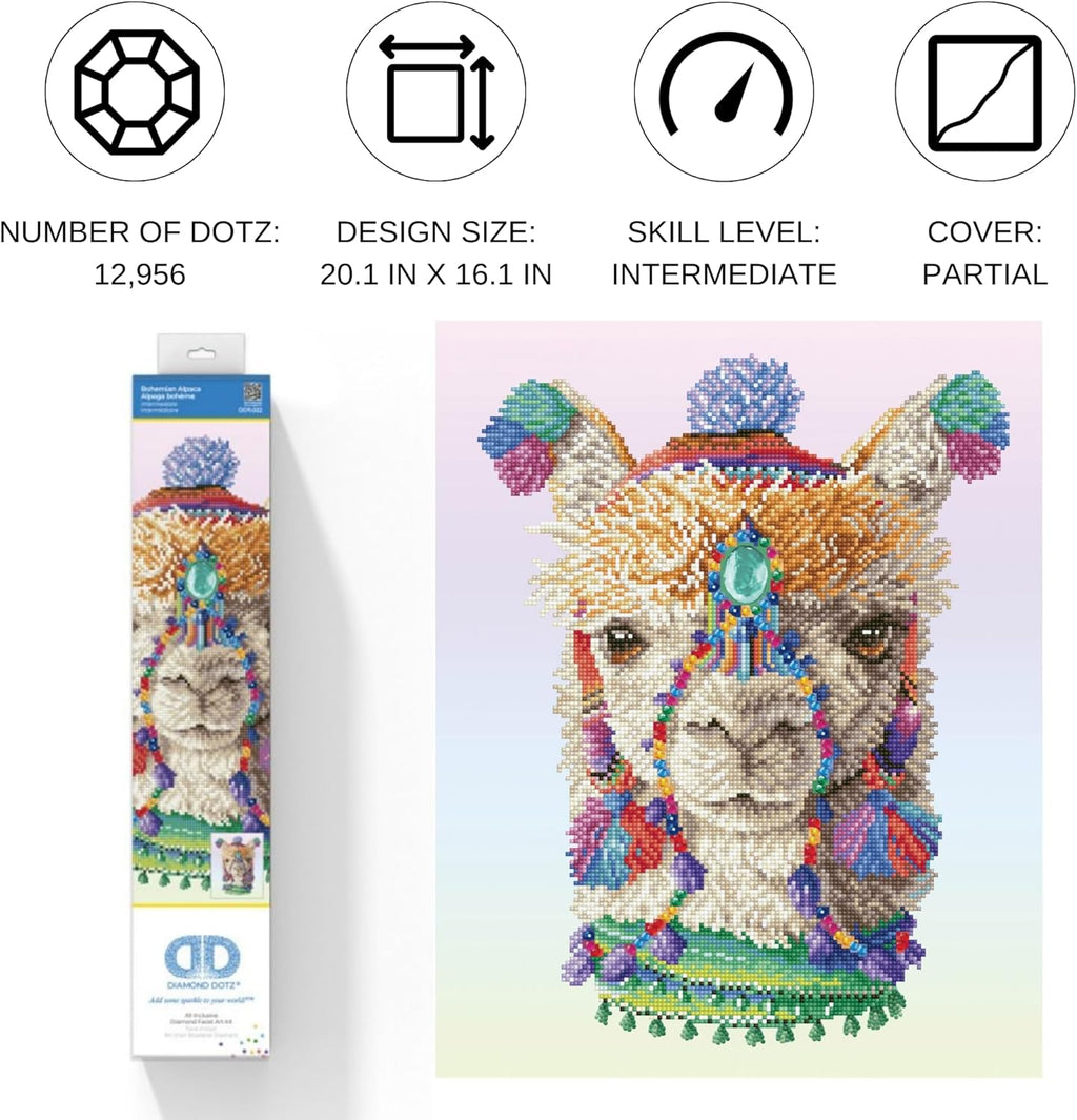DIAMON DOT Bohemia Alpac Diamon Paintin Kit fo Adult Diamon Ar Kit Relaxin Creativ Craf Ki wit Dot Gem 20.1x16.1