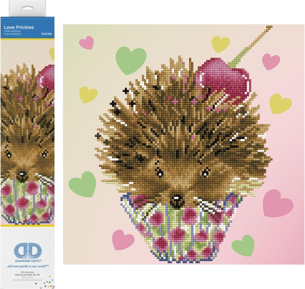 DIAMON DOT Lov Prickle Hedgeho Diamon Paintin Kit fo Adult Diamon Ar Kit Relaxin Creativ Craf Ki wit Dot Gem 12.6inchx12.6inch