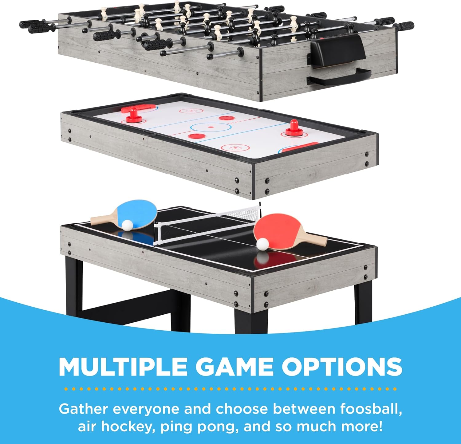 Best Choice Products 2x4ft 10-in-1 Combo Game Table Set for Home, Game Room, Friends & Family w/Hockey, Foosball, Pool, Shuffleboard, Ping Pong, Chess, Checkers, Bowling, and Backgammon