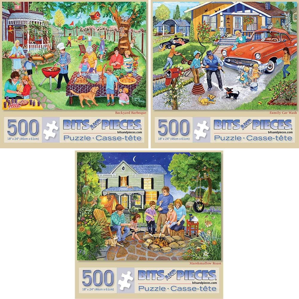 Bit an Piece Valu Se o Thre Larg 50 Piec Jigsa Puzzle fo Adult Jigsa Puzzle Designe b Artis Sand Rusinko Complete Puzzl Size 18inc 24inch