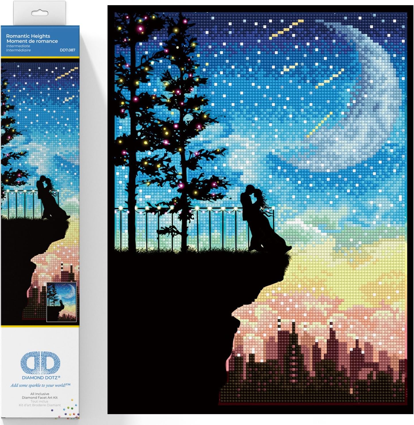 DIAMON DOT Romanti Height Scener Diamon Paintin Kit fo Adult Diamon Ar Kit Relaxin Creativ Craf Ki wit Dot Gem 16inchx12inch