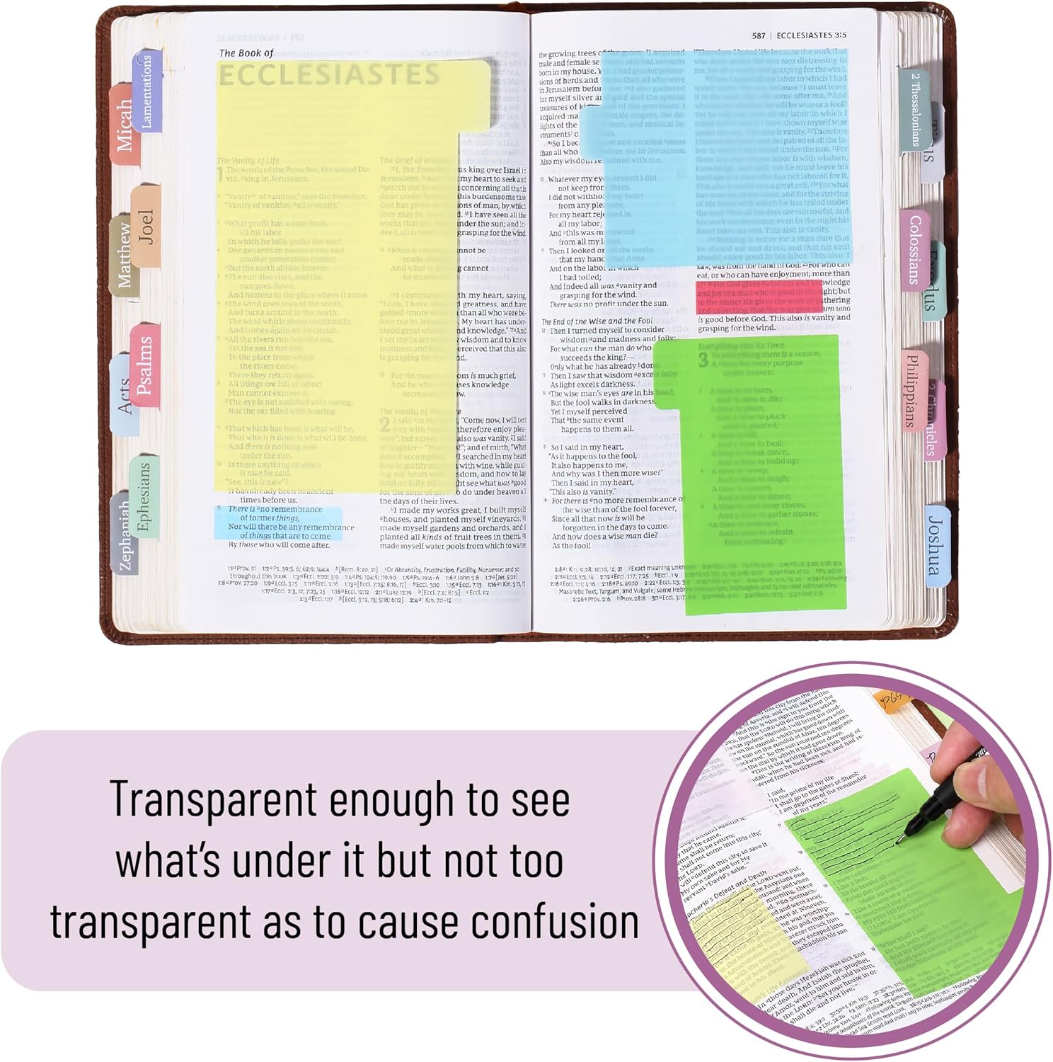 Sticky Note Set, 380 Pack, Pastel Colors, Transparent Sticky Notes Tabs, Divider, Christmas Gift