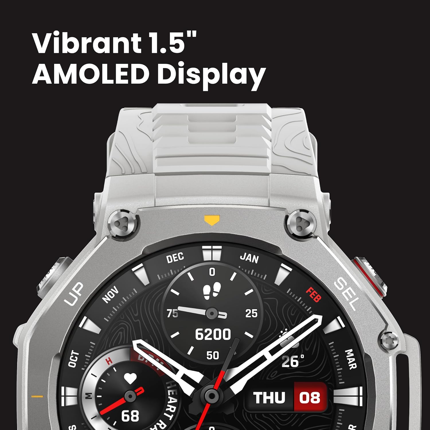 Amazfit T-Rex 3 Outdoor Smart Watch 48mm AMOLED Display, Offline Maps & Navigation, 6 Satellite Systems Dual Band GPS, 27 Days Battery Life, 170+ Sports Mode, 45m Freediving for Android, iPhone