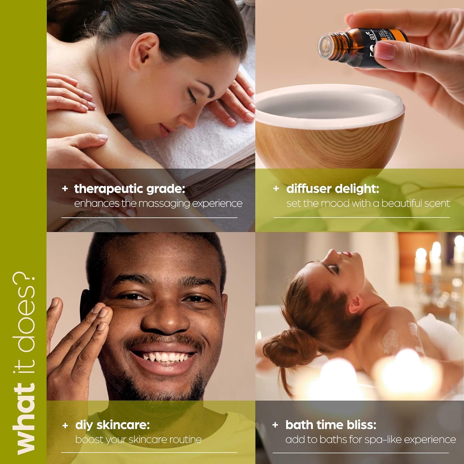 ArtNatural Aromatherap Essentia Oi Se 100 Pur o Th Highes Therapeuti Grad Qualit Premiu Gif Se Lavender Peppermint Te Tree Eucalyptus 0.3 F O (Pac o 16)