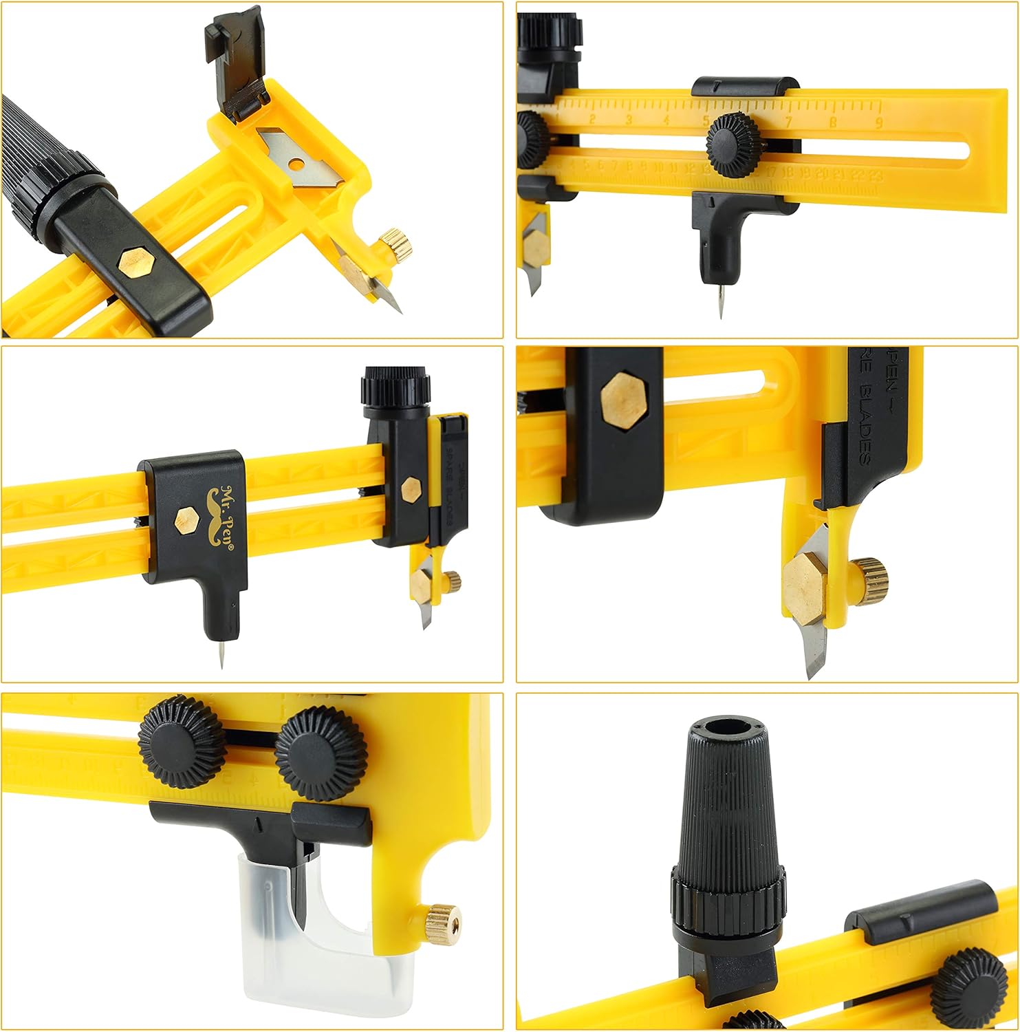 Compas Circl Cutter 6.25In fo Pape Craft an Fabric Circula Compas Tool