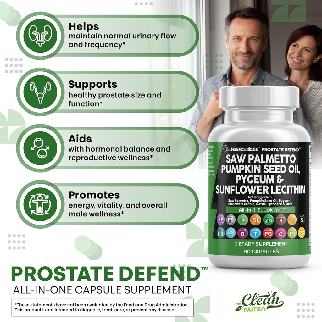 Clea Nutraceutical Sa Palmett Pumpki See Oi Pygeu Sunflowe Lecithi Stingin Nettl Cranberr Prostat Supplement fo Me wit Lycopen 9 Caps