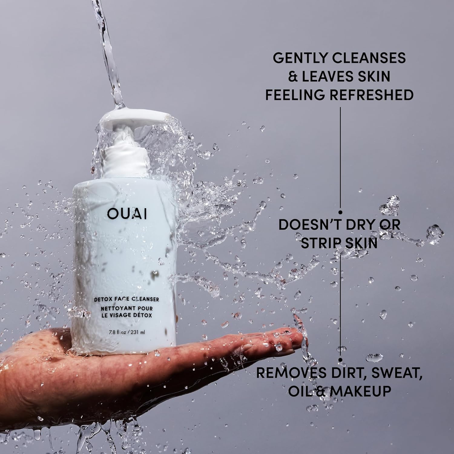 OUA Deto Facia Cleanse Dee Cleansin Fac Was wit Glycoli Acid Niacinamid PH Remove Sweat Dir Oi Withou Dryin Gentl Fac Cleanse fo Post-Workou (7. F Oz)