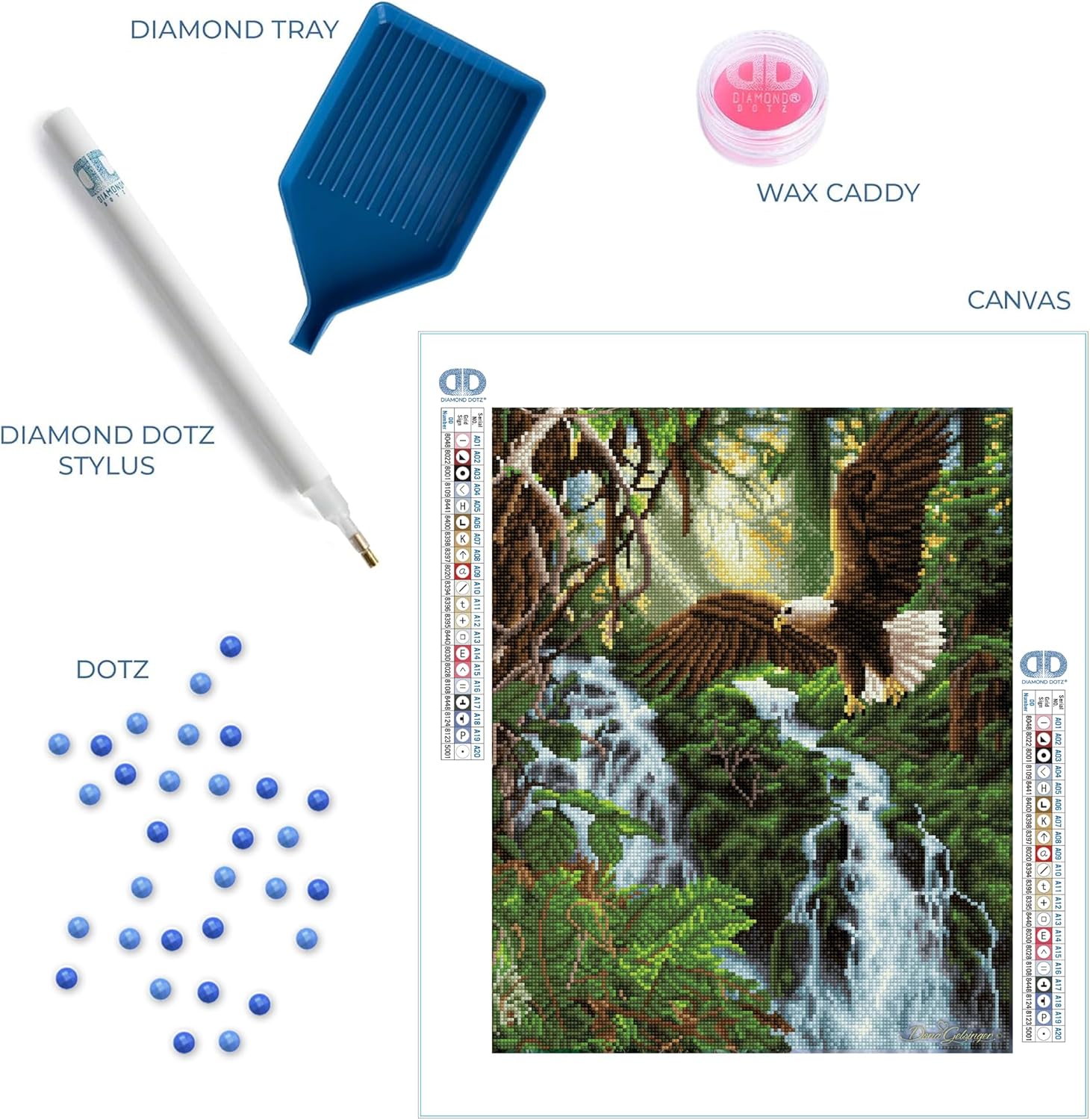 DIAMON DOT Eagle Fligh Diamon Paintin Kit fo Adult Diamon Ar Kit Relaxin Creativ Craf Ki wit Dot Gem 20.1x16.1