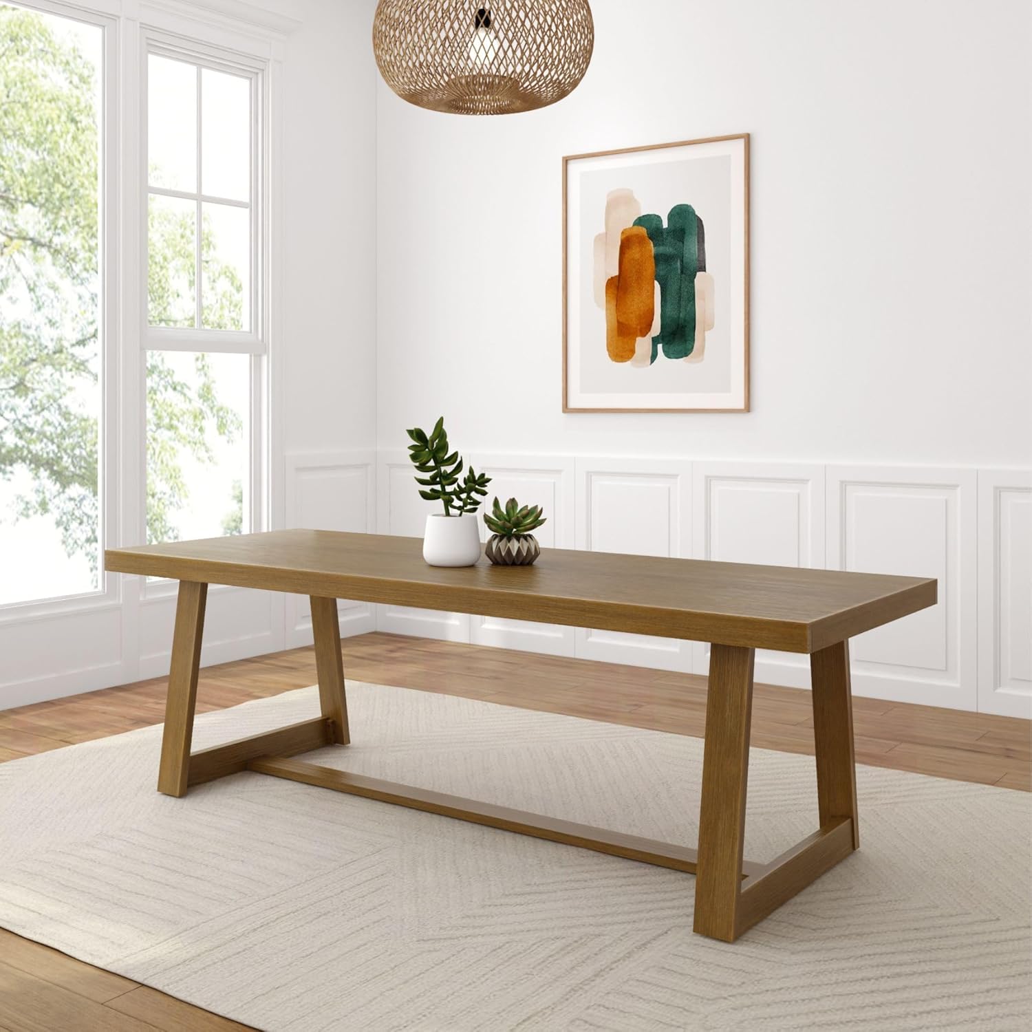 Plank+Bea Classi Rectangula Dinin Roo Tabl (94i 2380mm) Peca Wirebrush