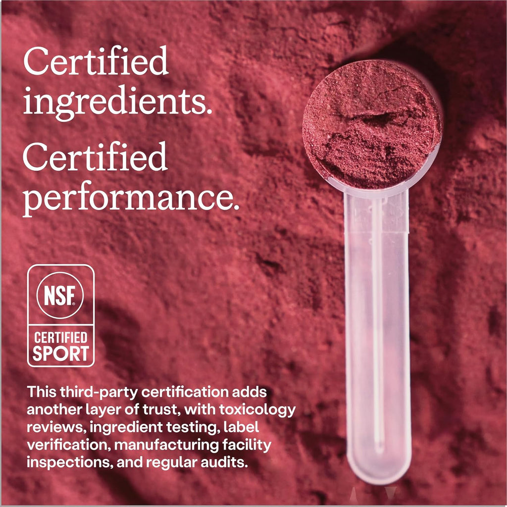 Humann SuperBeets Sport Endurance Pre Workout Powder, Nitric Oxide Supplement, NSF Certified, Stimulant Caffeine Free, Made with Beet Root, Wild Cherry, 20 Servings