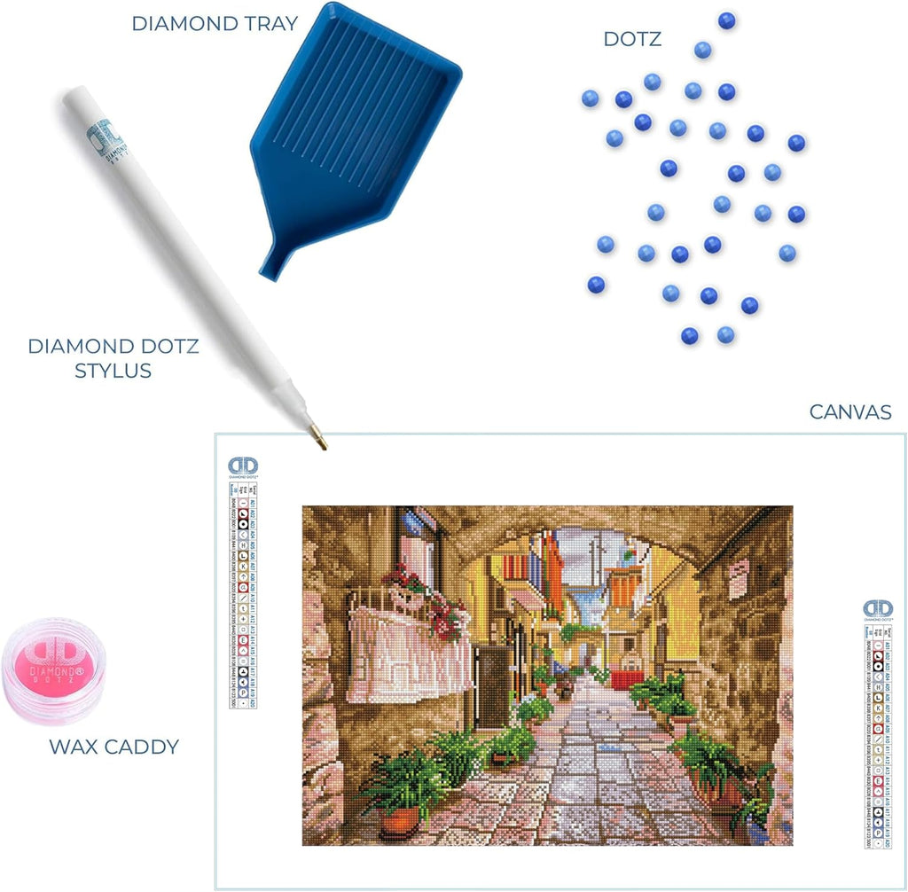DIAMON DOT Rusti Stree Landscap Diamon Paintin Kit fo Adult Diamon Ar Kit Relaxin Creativ Craf Ki wit Dot Gem 14.2inchx20.5inch