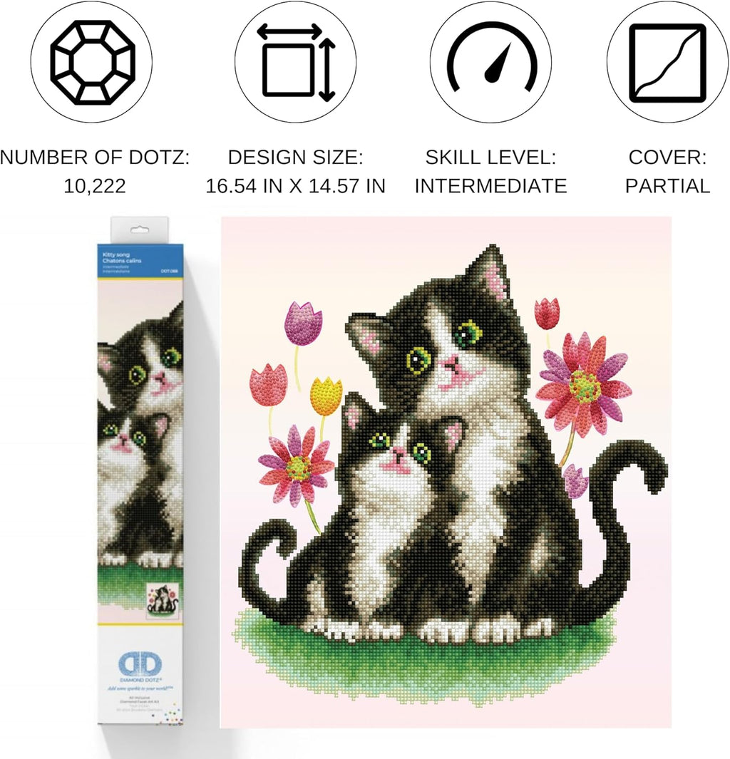 DIAMON DOT Kitt Son Cat Diamon Paintin Kit fo Adult Diamon Ar Kit Relaxin Creativ Craf Ki wit Dot Gem 16.5inchx14.6inch