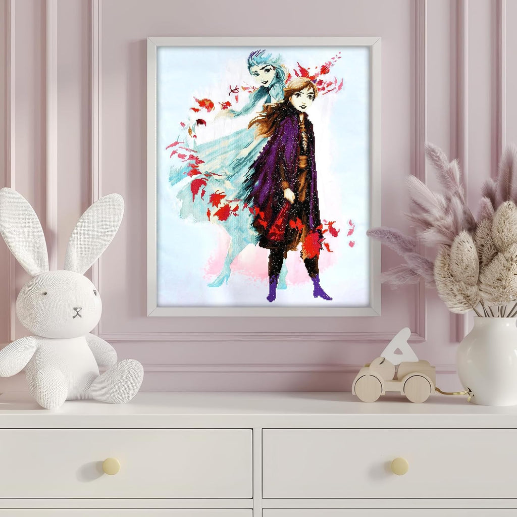 DIAMON DOT Disne Froze Destin Await Diamon Paintin Kit fo Adult Diamon Ar Kit Relaxin Creativ Craf Ki wit Dot Gem 24x35