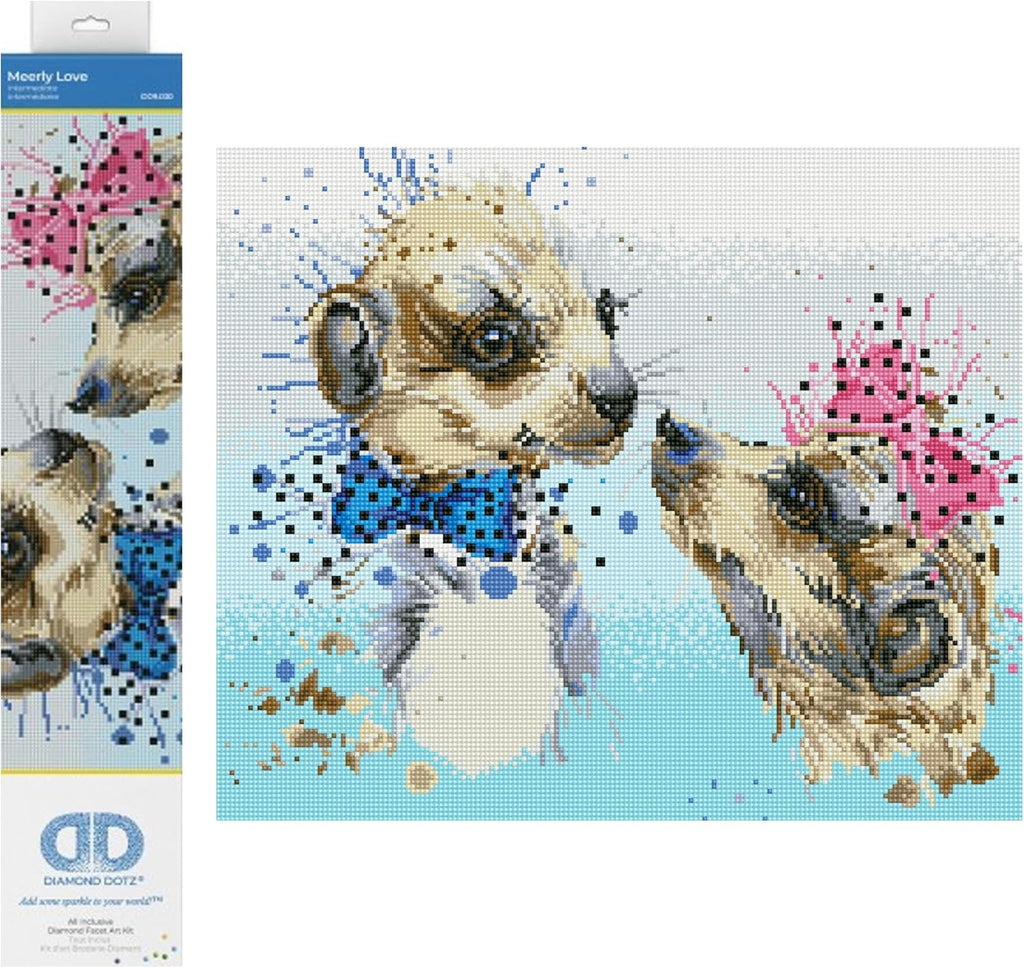 DIAMON DOT Meerl Lov Meerka Diamon Paintin Kit fo Adult Diamon Ar Kit Relaxin Creativ Craf Ki wit Dot Gem 16.5inchx19.7inch